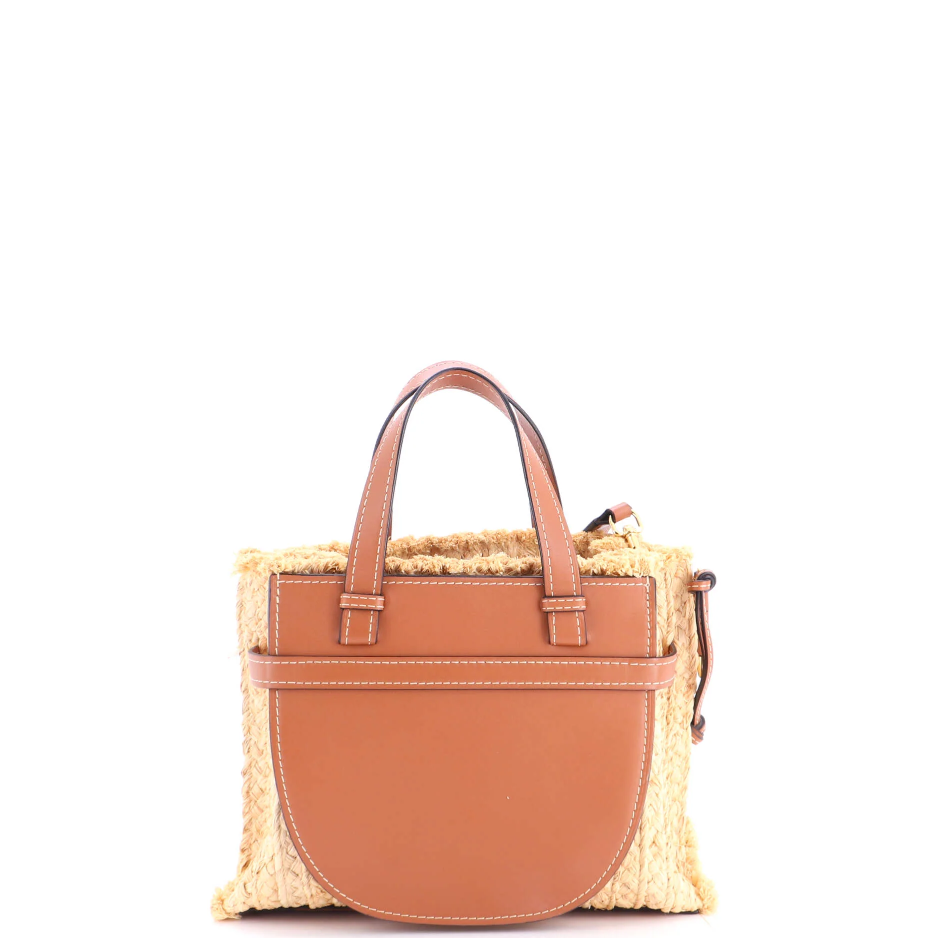 Gate Tote Leather and Straw Small - Image 3