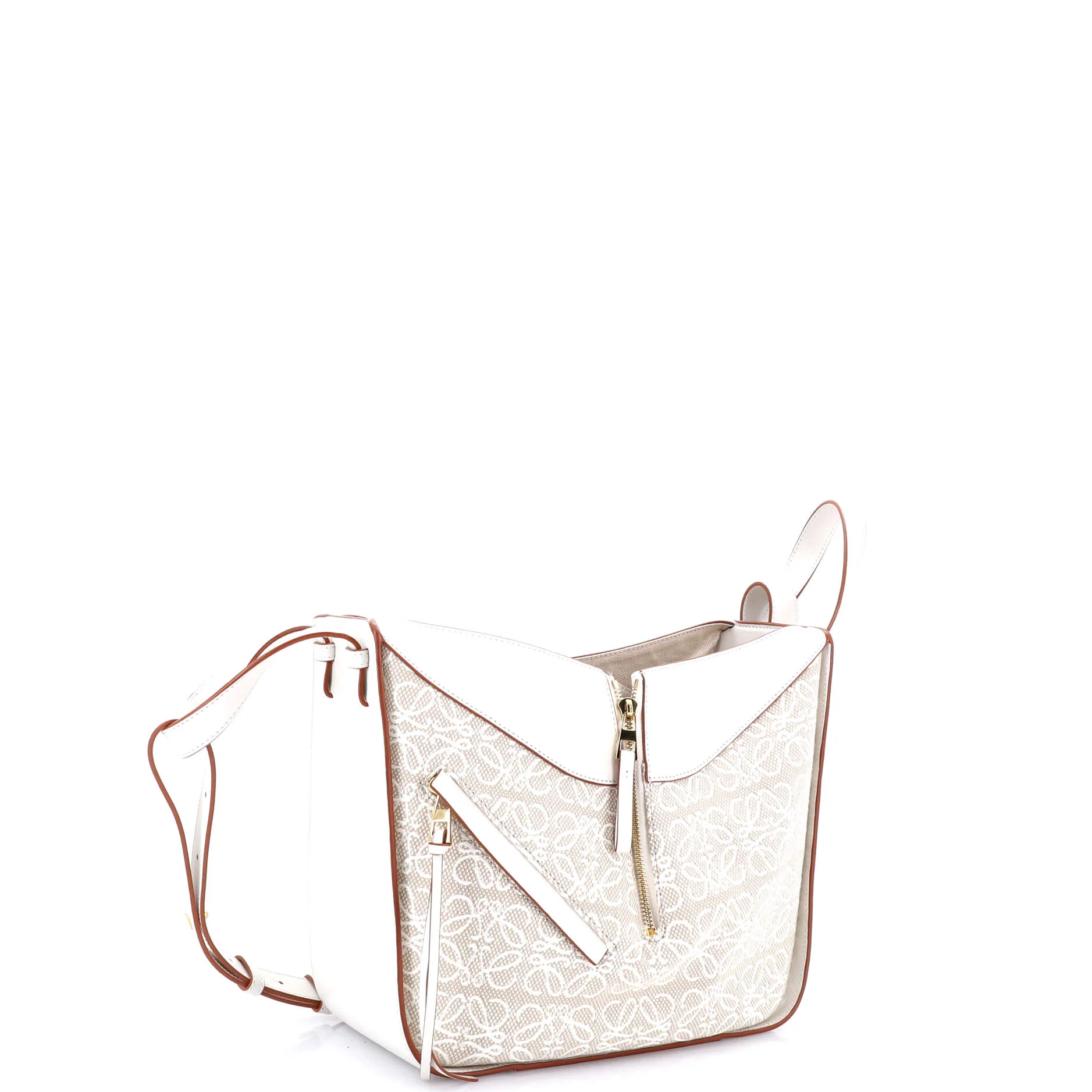 Hammock Bag Leather and Anagram Jacquard Small - Image 2
