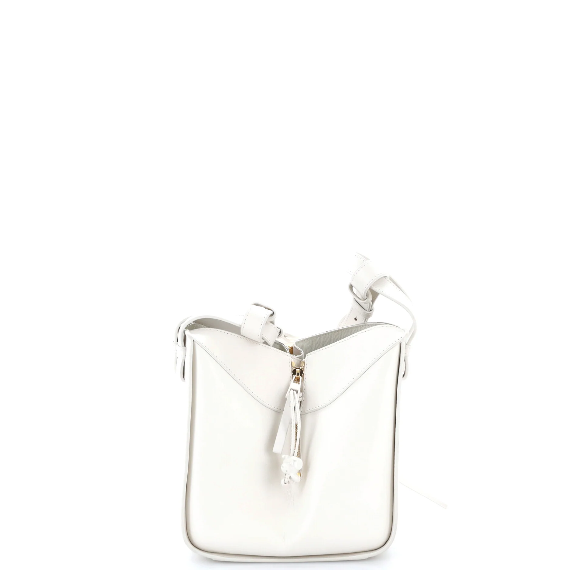 Monochrome Hammock Bag Leather with Logo Jacquard Strap Compact - Image 3