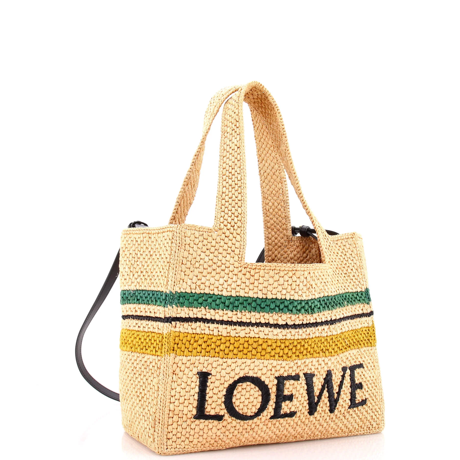 Paula's Ibiza Logo Convertible Tote Raffia Medium - Image 2