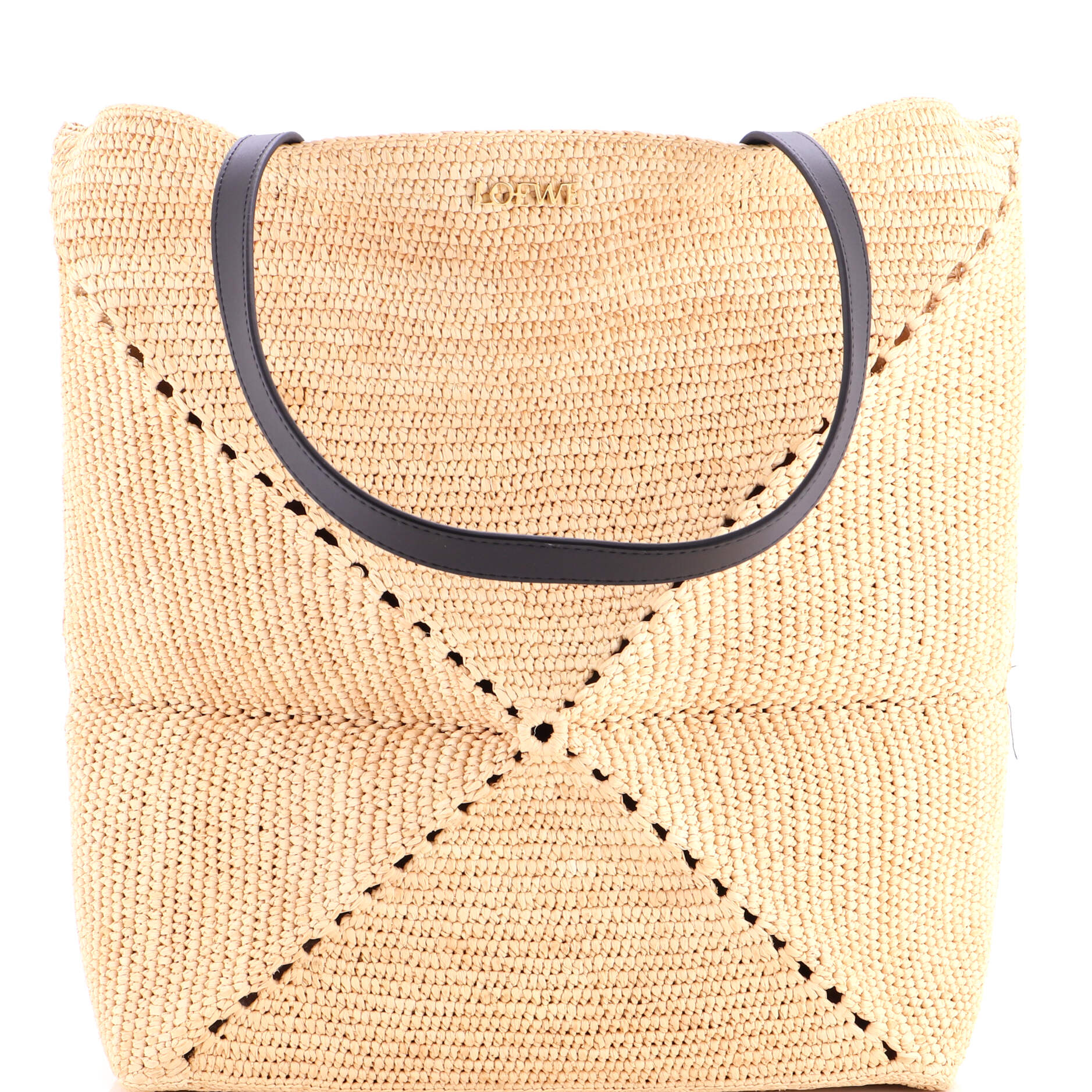 Puzzle Fold Tote Raffia XL
