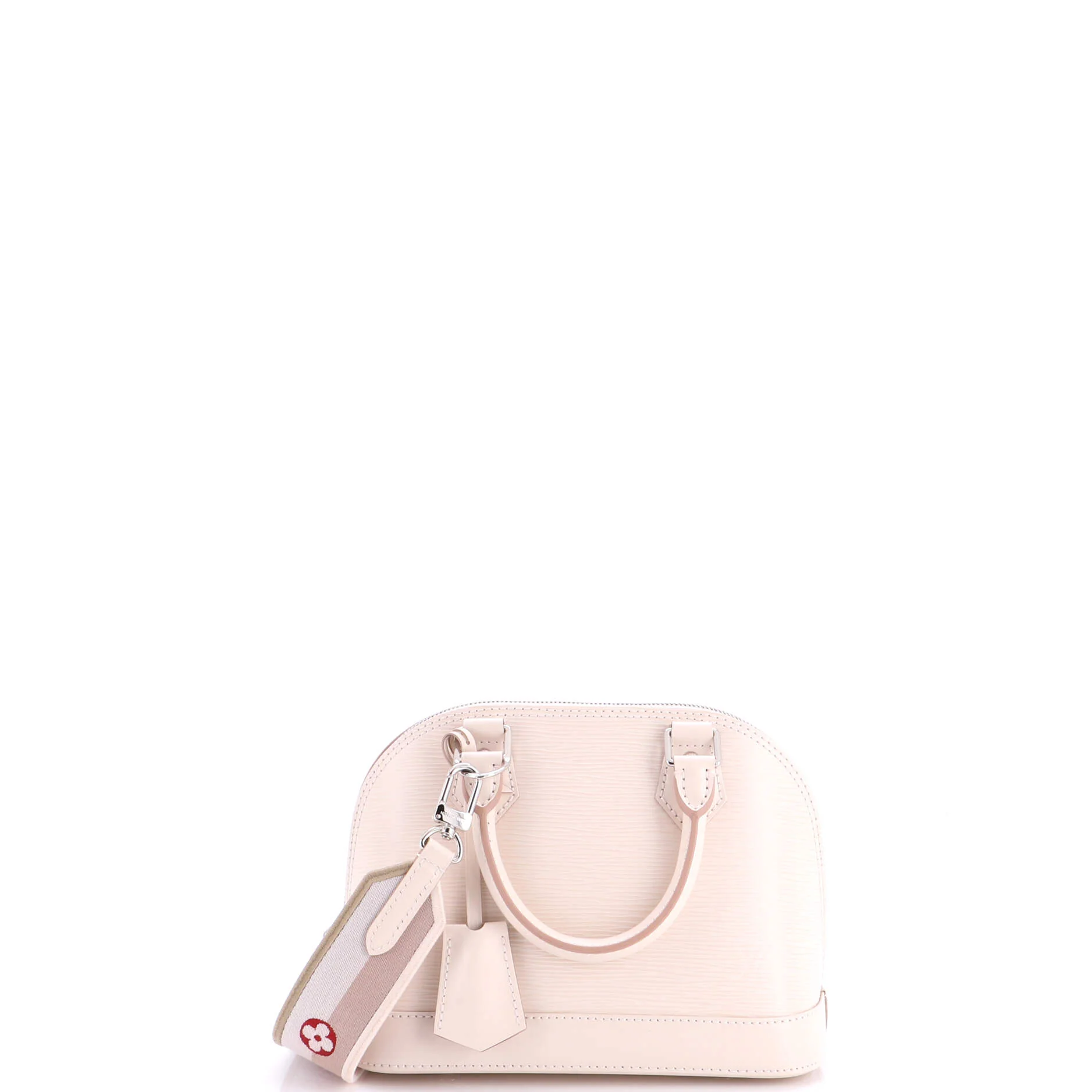 Alma Handbag Epi Leather with Logo Jacquard Strap BB