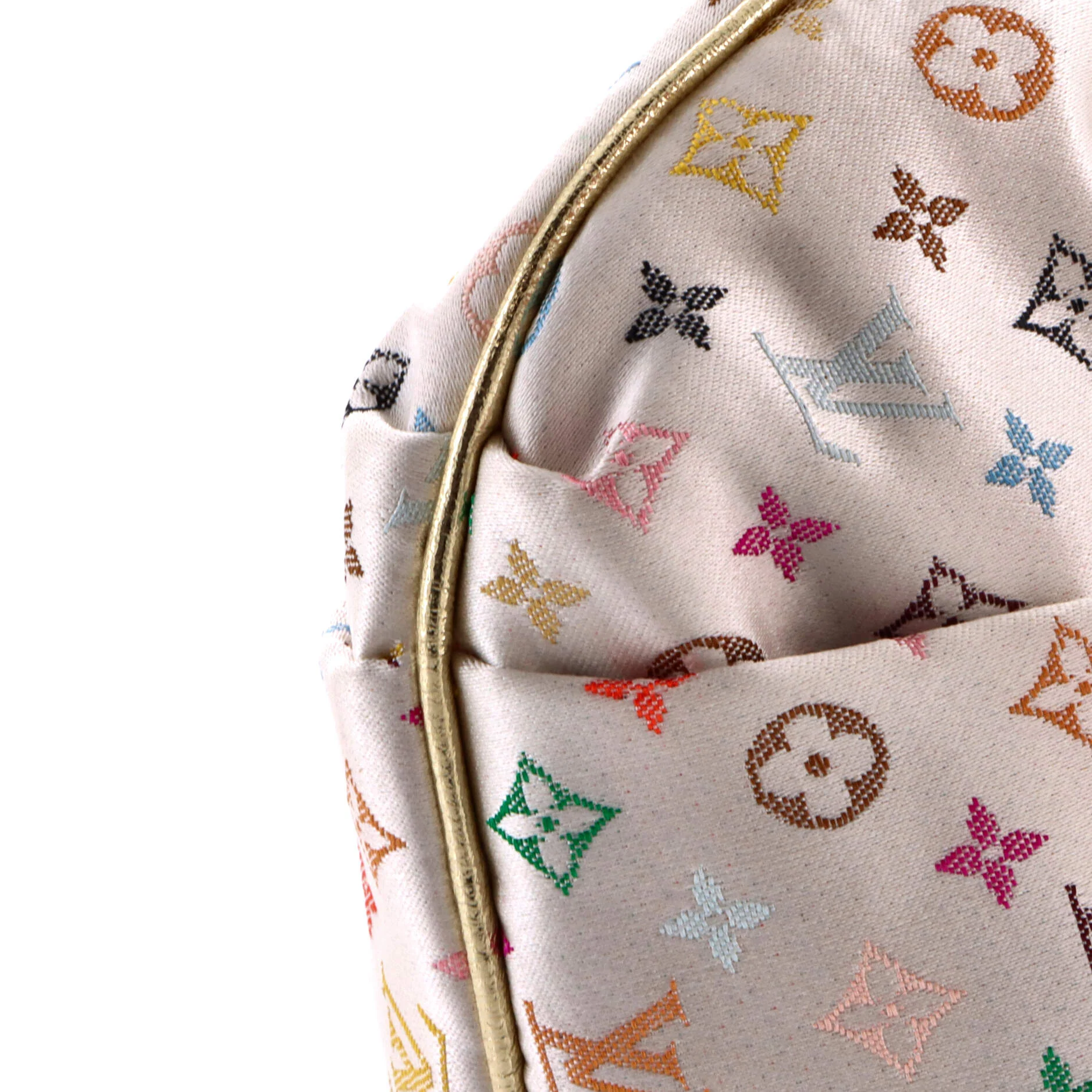 Aumoniere Evening Bag Monogram Multicolor Satin - Image 7