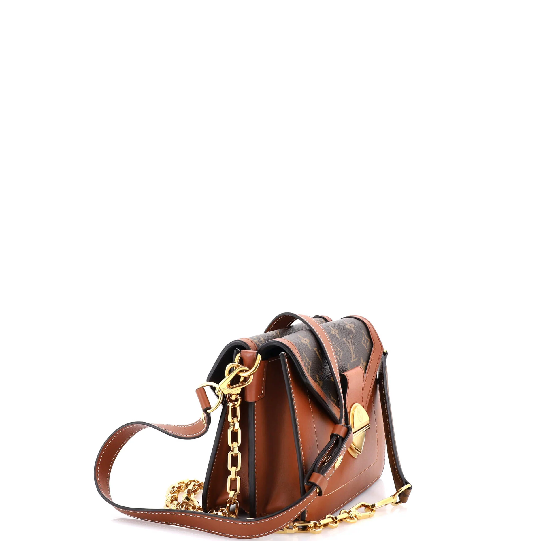 Biface Handbag Leather and Reverse Monogram Canvas - Image 2