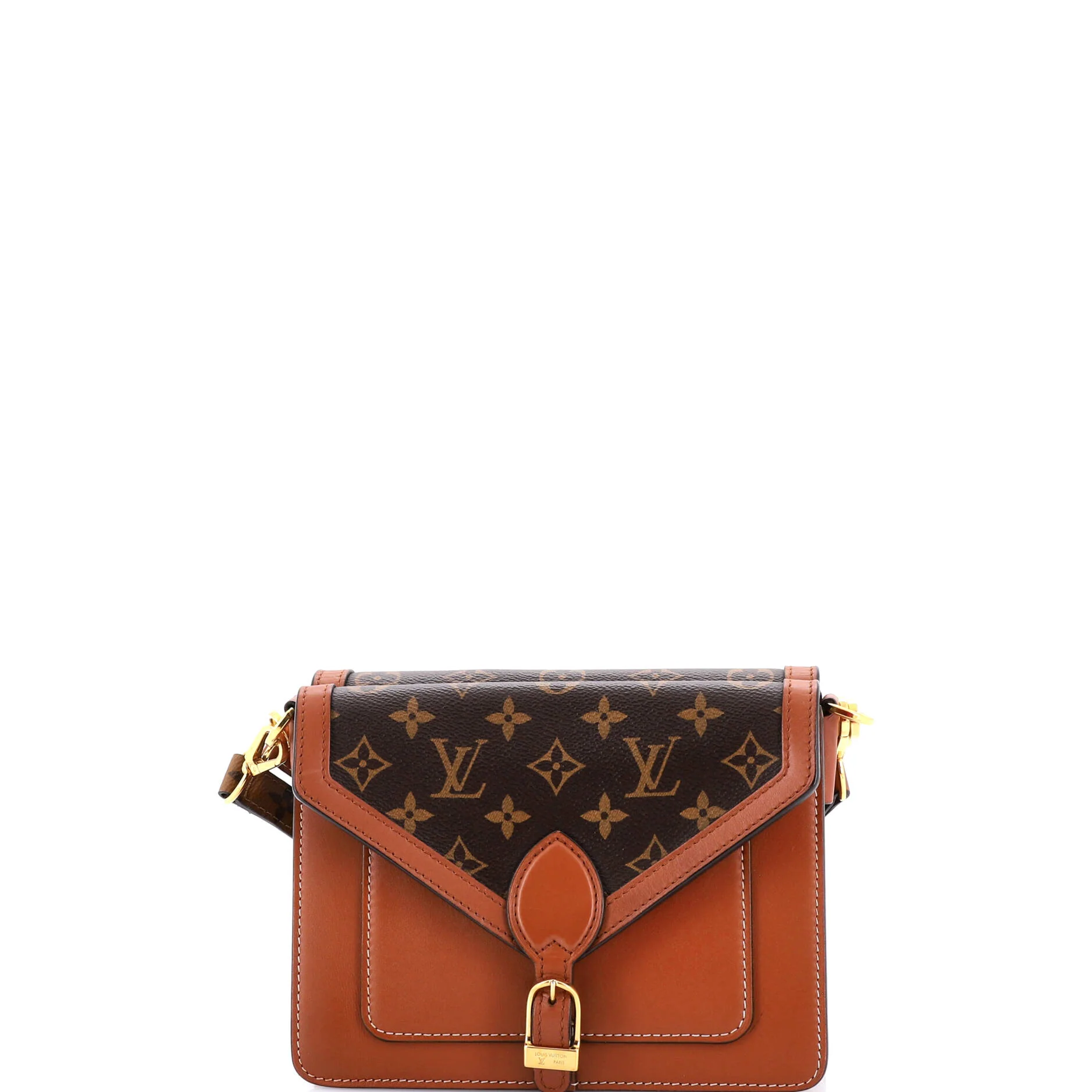 Biface Handbag Leather and Reverse Monogram Canvas - Image 3