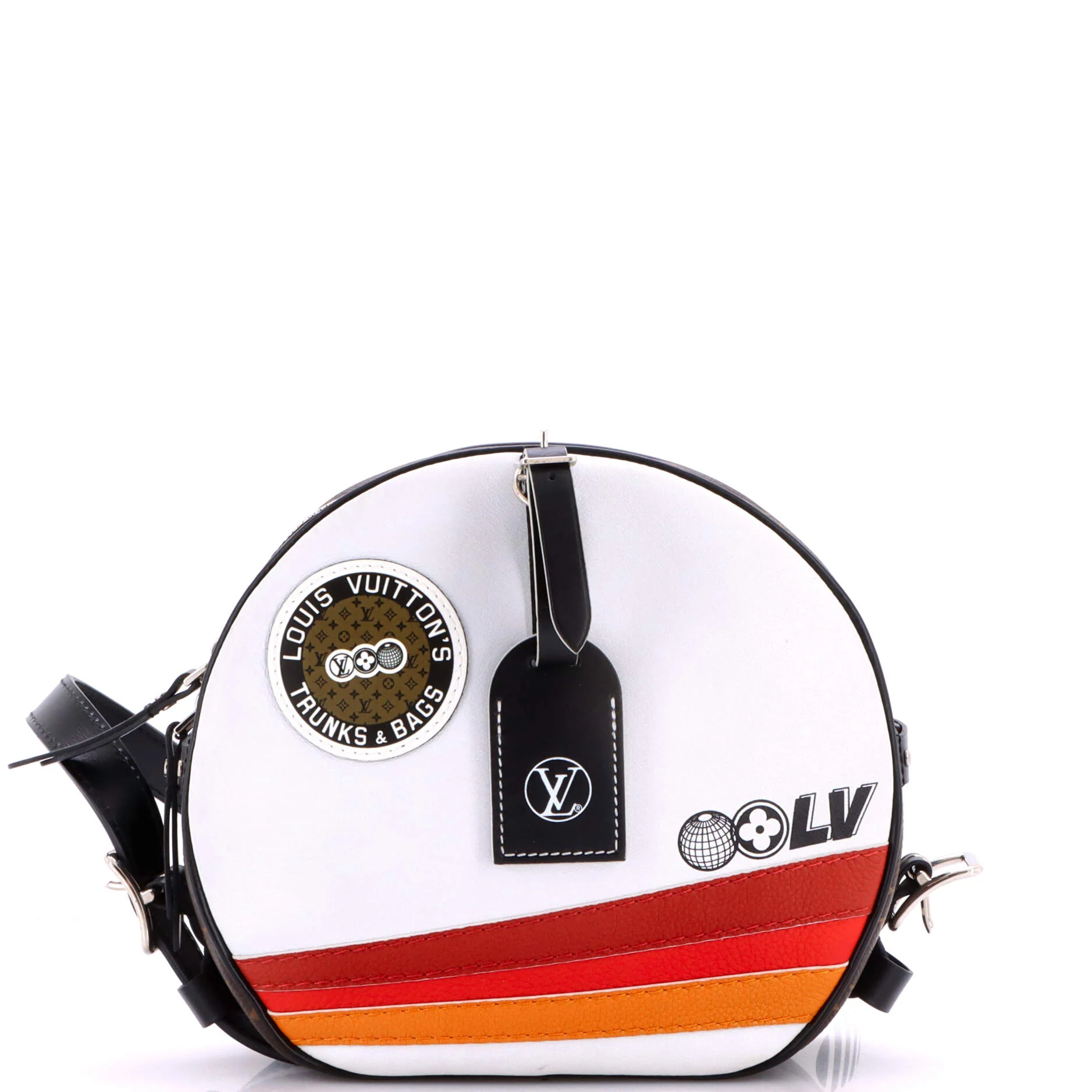 Boite Chapeau Souple Bag LV Airline Leather with Monogram Canvas MM