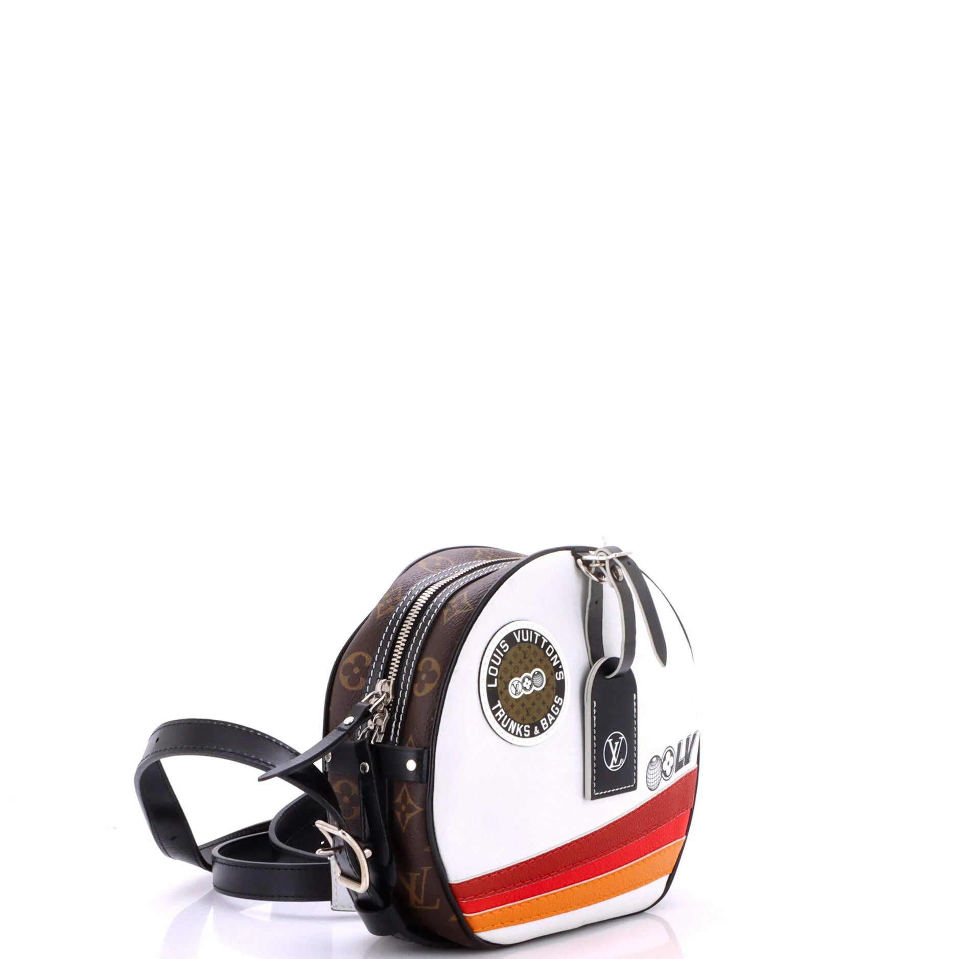 Boite Chapeau Souple Bag LV Airline Leather with Monogram Canvas MM - Image 2