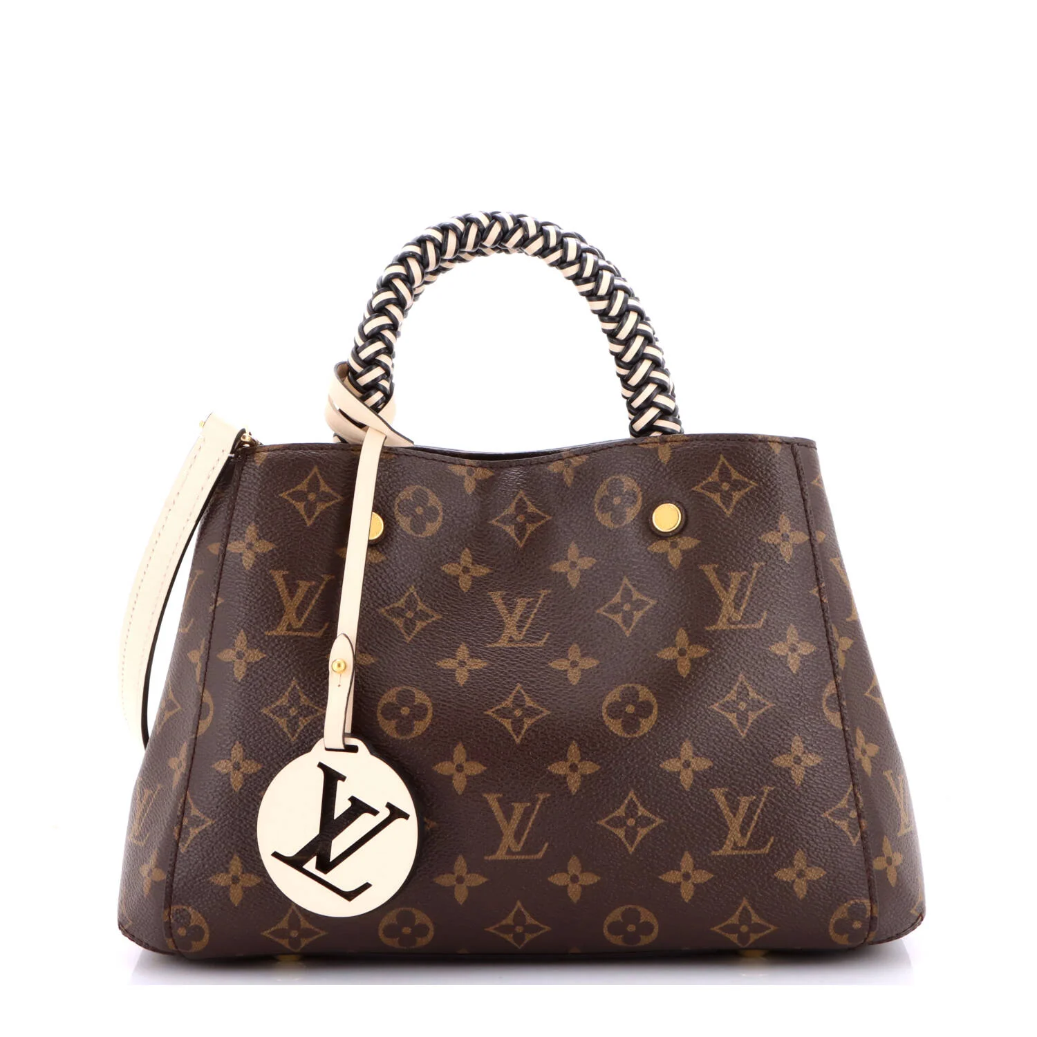 Braided Handle Montaigne Handbag Monogram Canvas BB