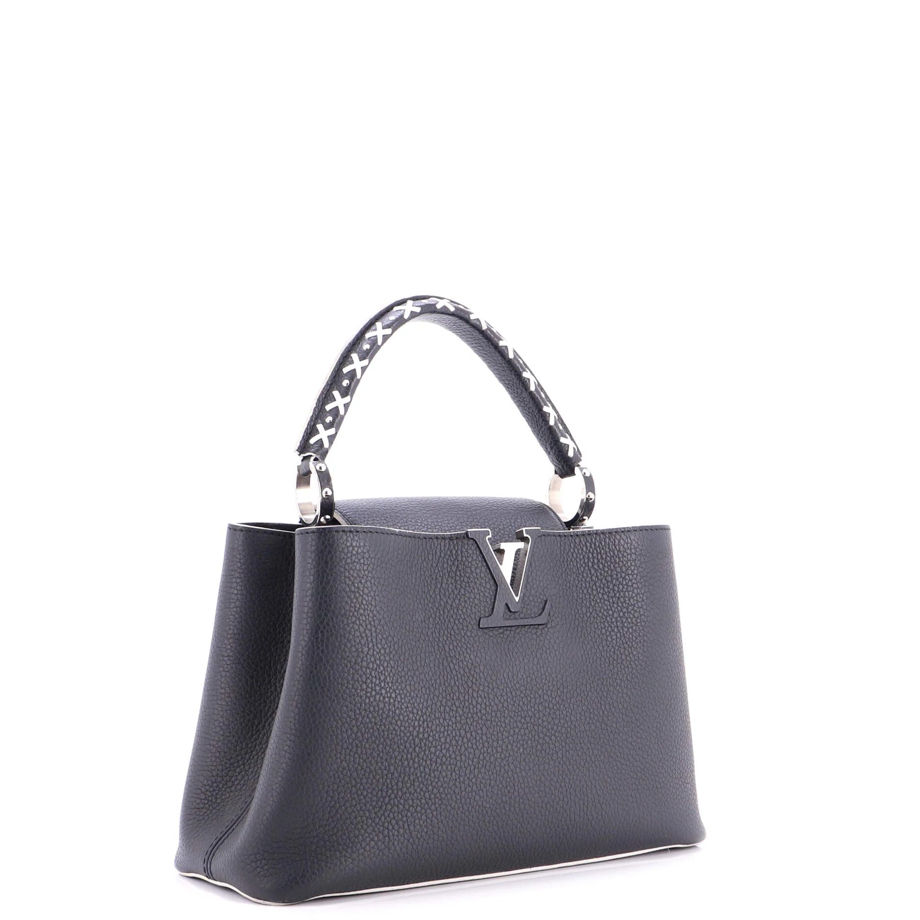 Capucines Bag Leather with Whipstitch Detail PM - Image 2