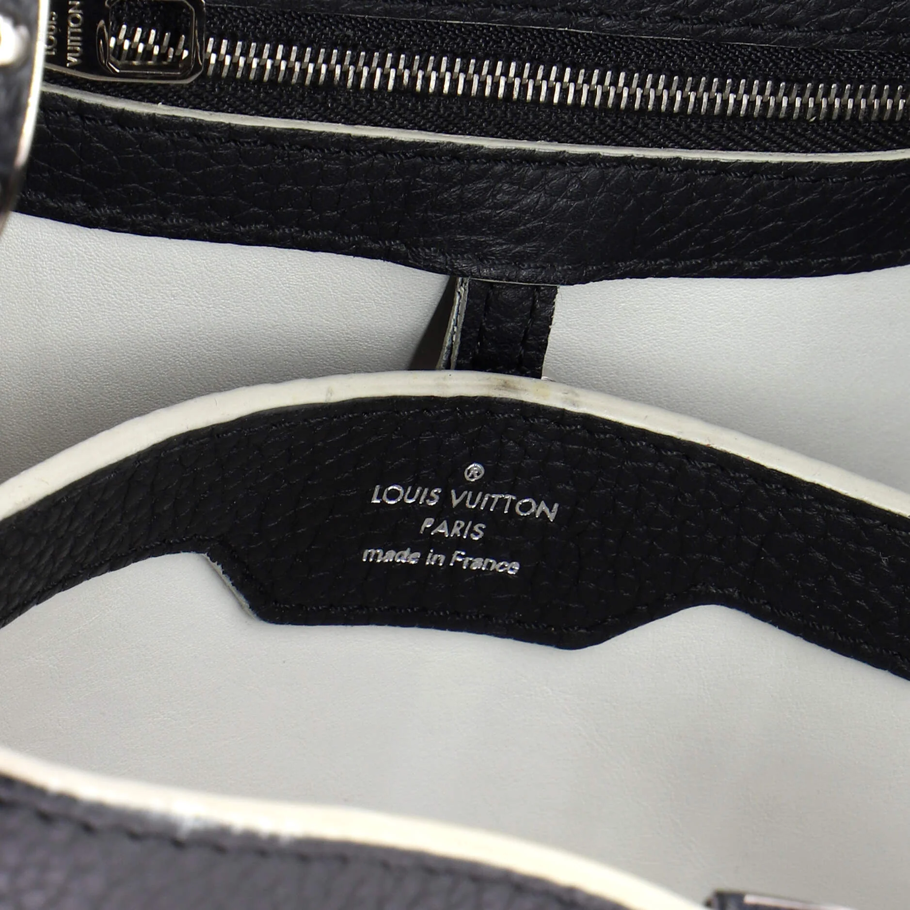 Capucines Bag Leather with Whipstitch Detail PM - Image 7