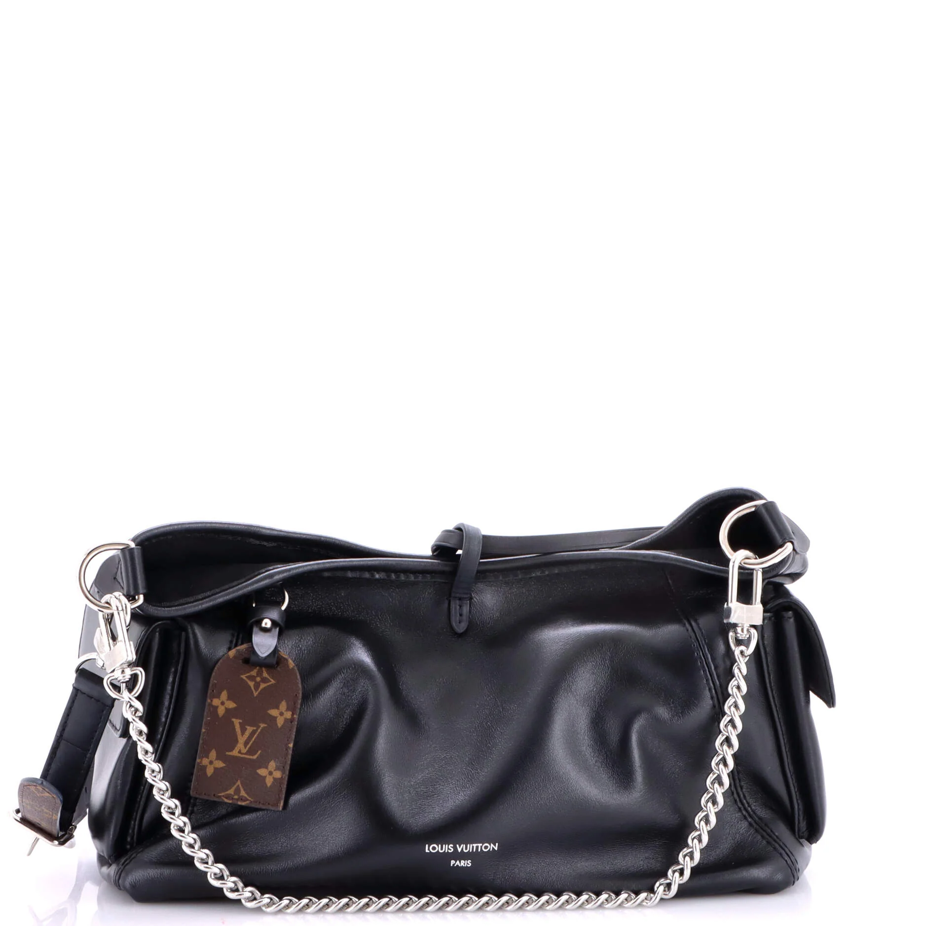 CarryAll Cargo Hobo Leather with Monogram Canvas PM