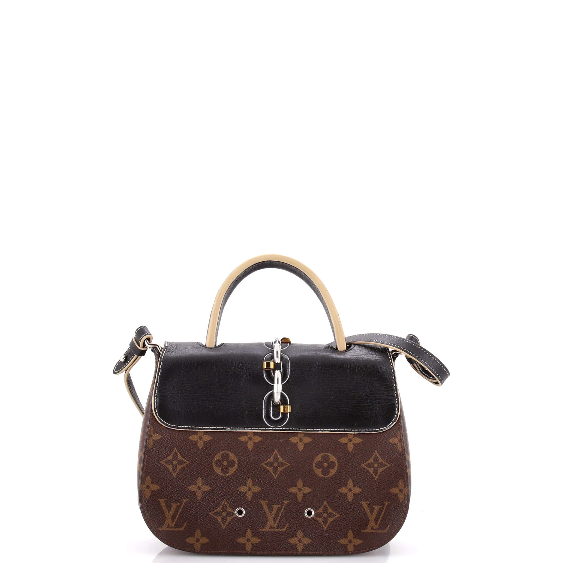 Chain It Handbag Monogram Canvas with Leather PM - Image 3