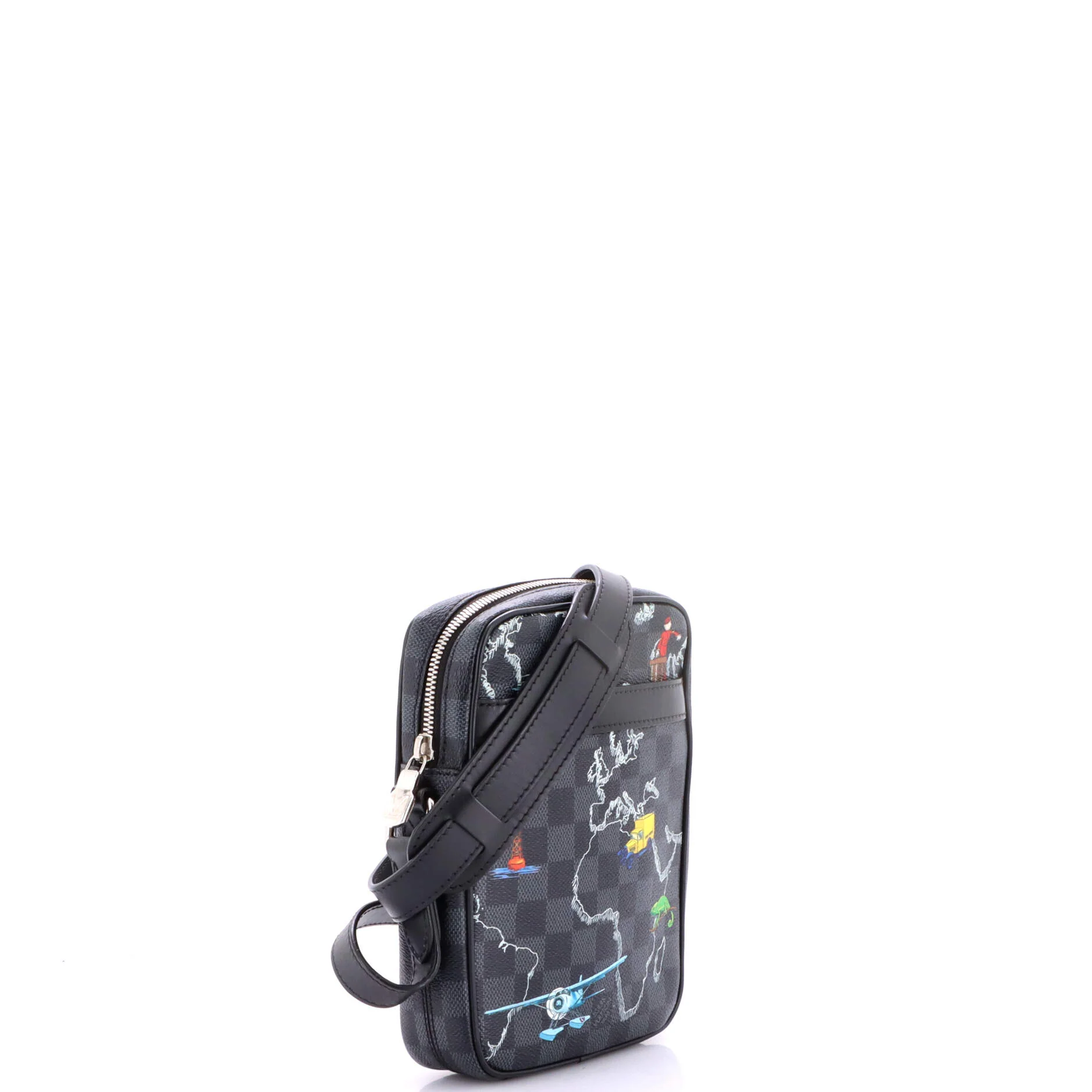 Danube Slim Bag Limited Edition Renaissance Map Damier Graphite PM - Image 2