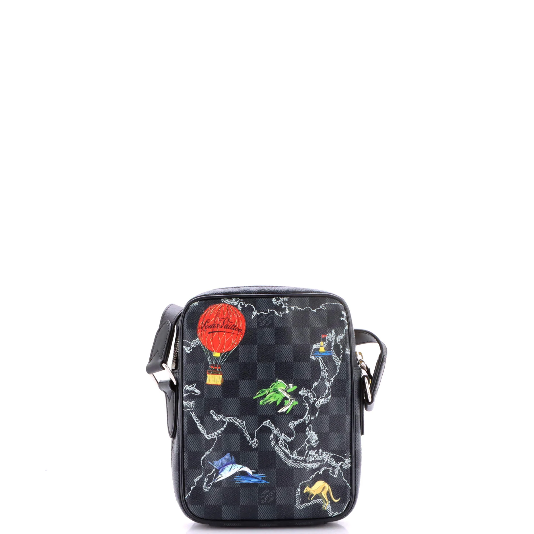 Danube Slim Bag Limited Edition Renaissance Map Damier Graphite PM - Image 3