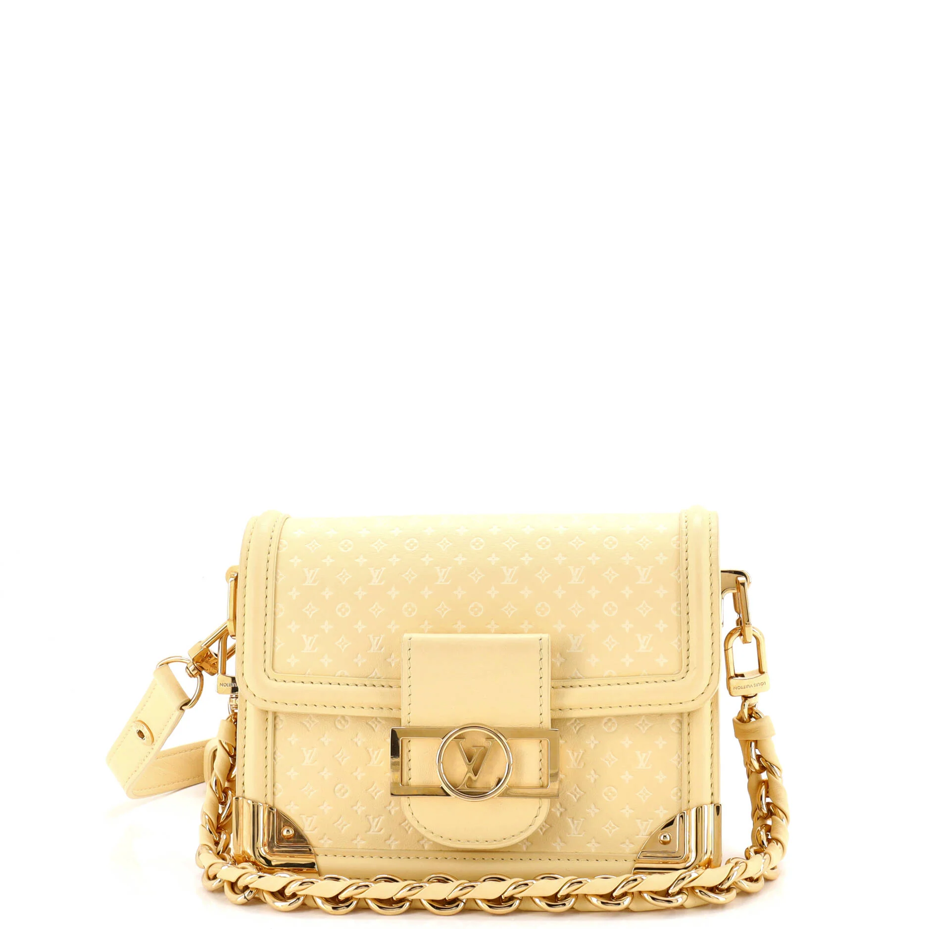 Dauphine Shoulder Bag Nanogram Embossed Leather Mini
