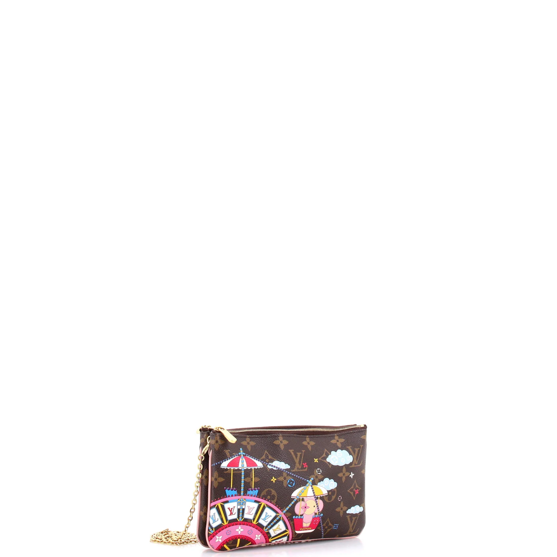 Double Zip Pochette Limited Edition Vivienne Xmas Monogram Canvas - Image 2