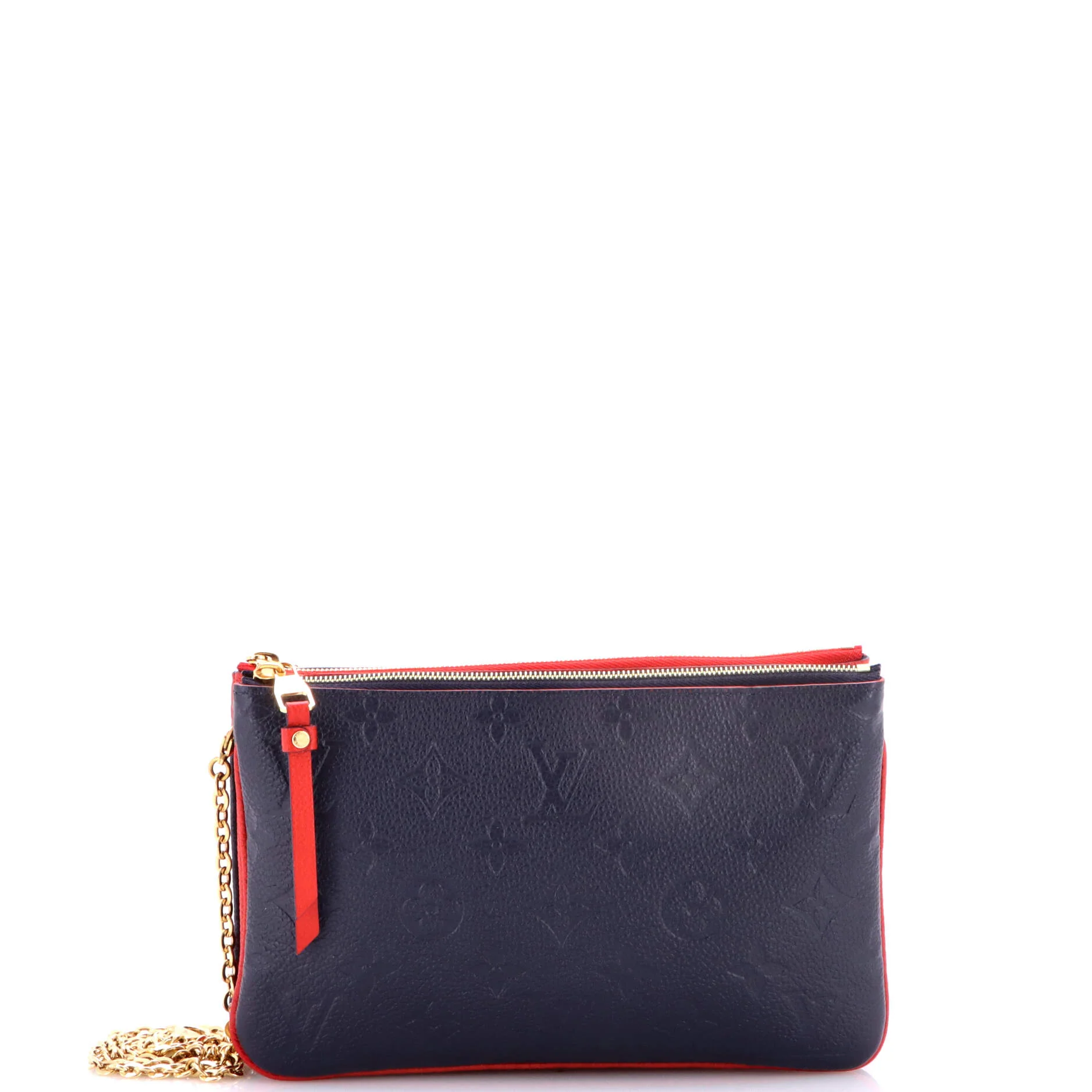 Double Zip Pochette Monogram Empreinte Leather