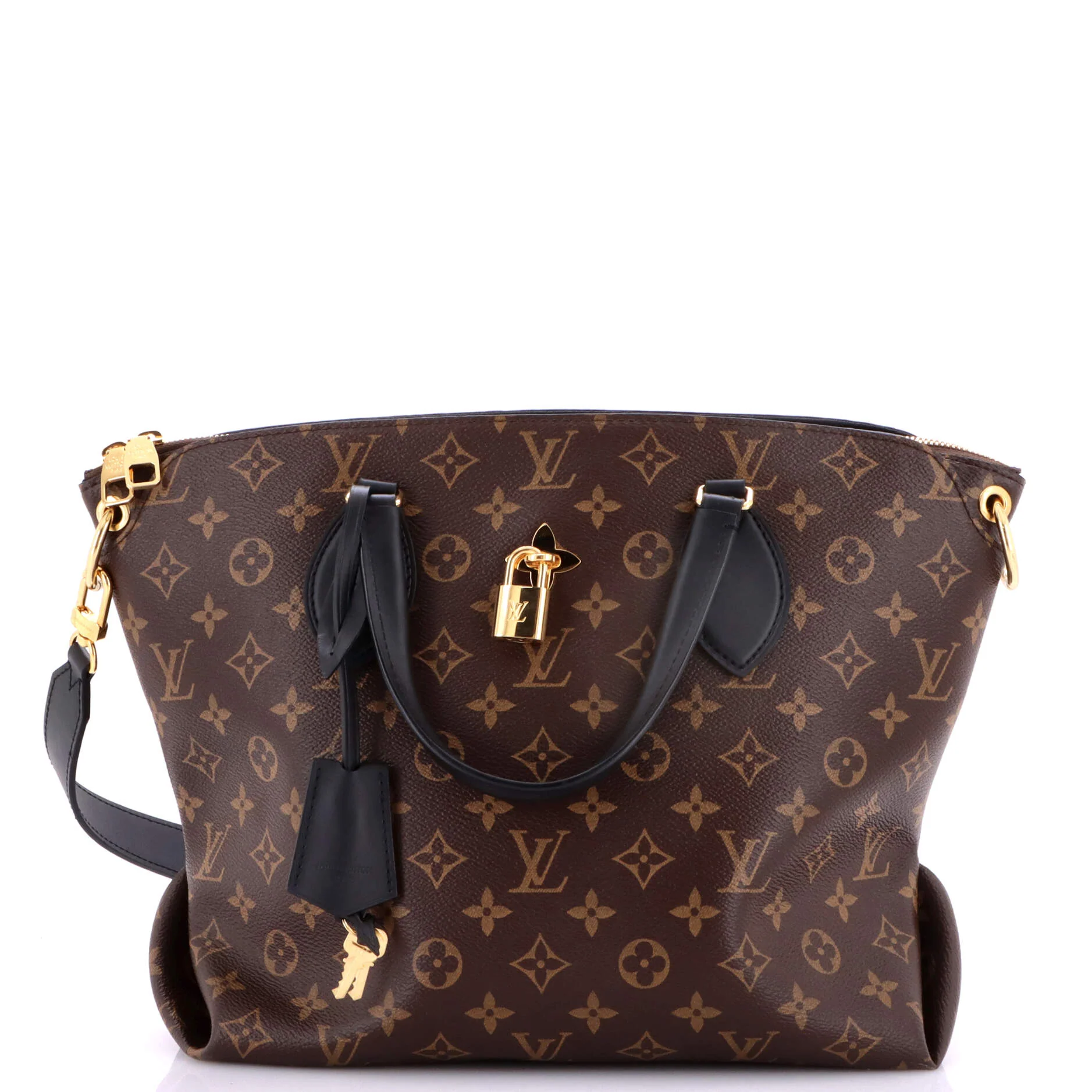 Flower Zipped Tote Monogram Canvas MM