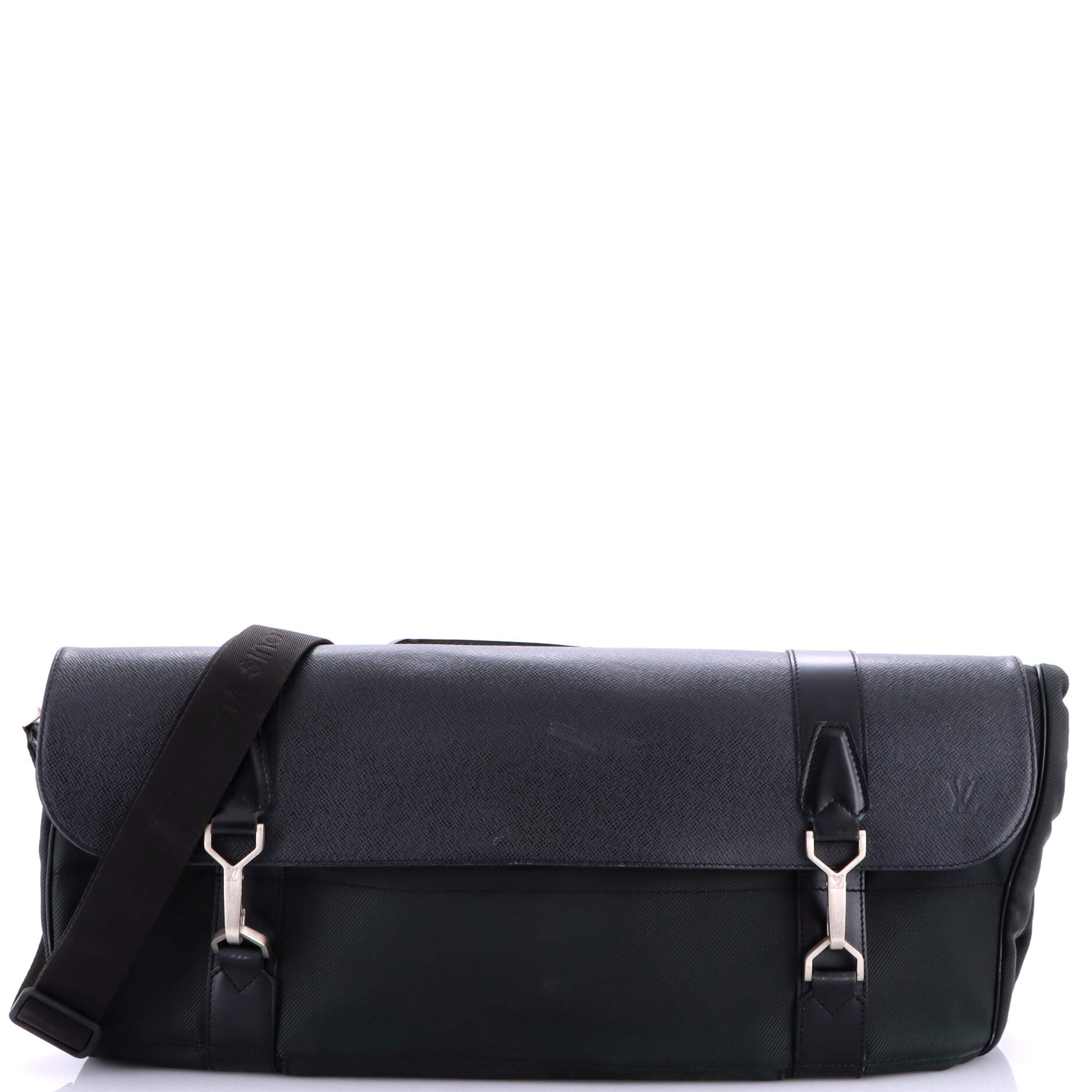 Garment Carrier Bag Nylon with Taiga Leather Two Hangers