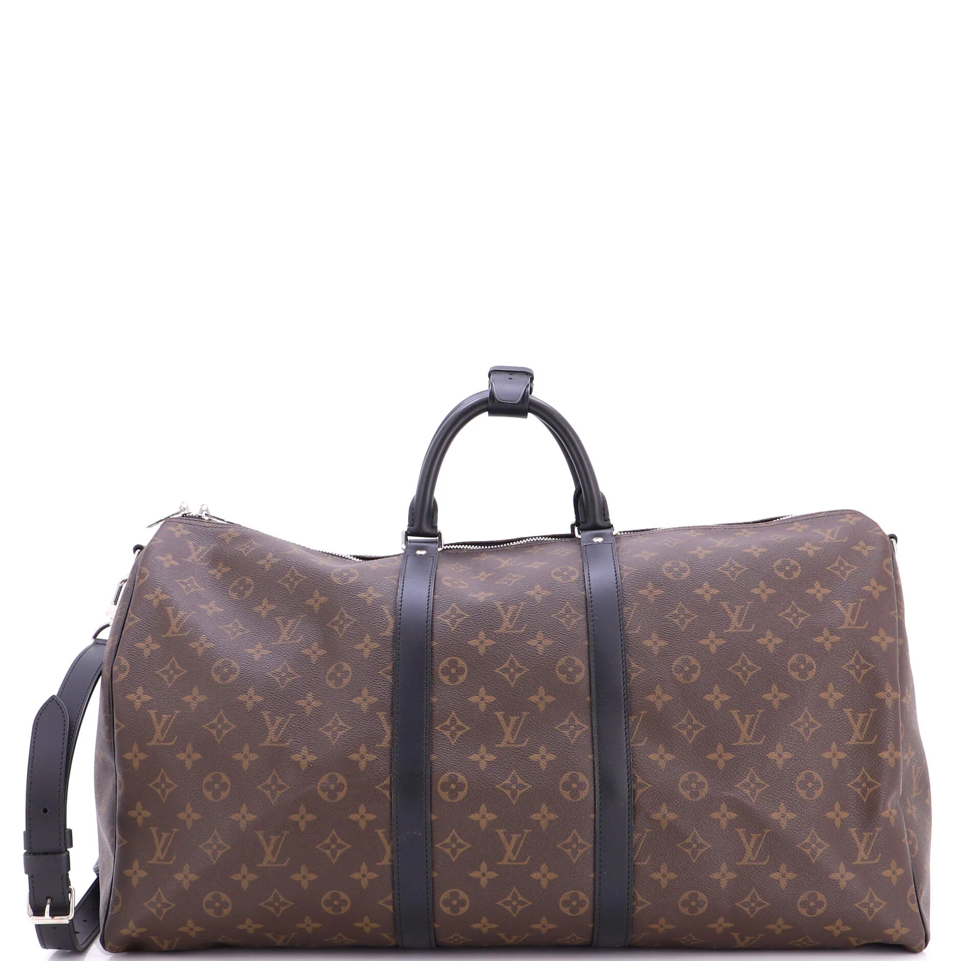 Keepall Bandouliere Bag Macassar Monogram Canvas 55