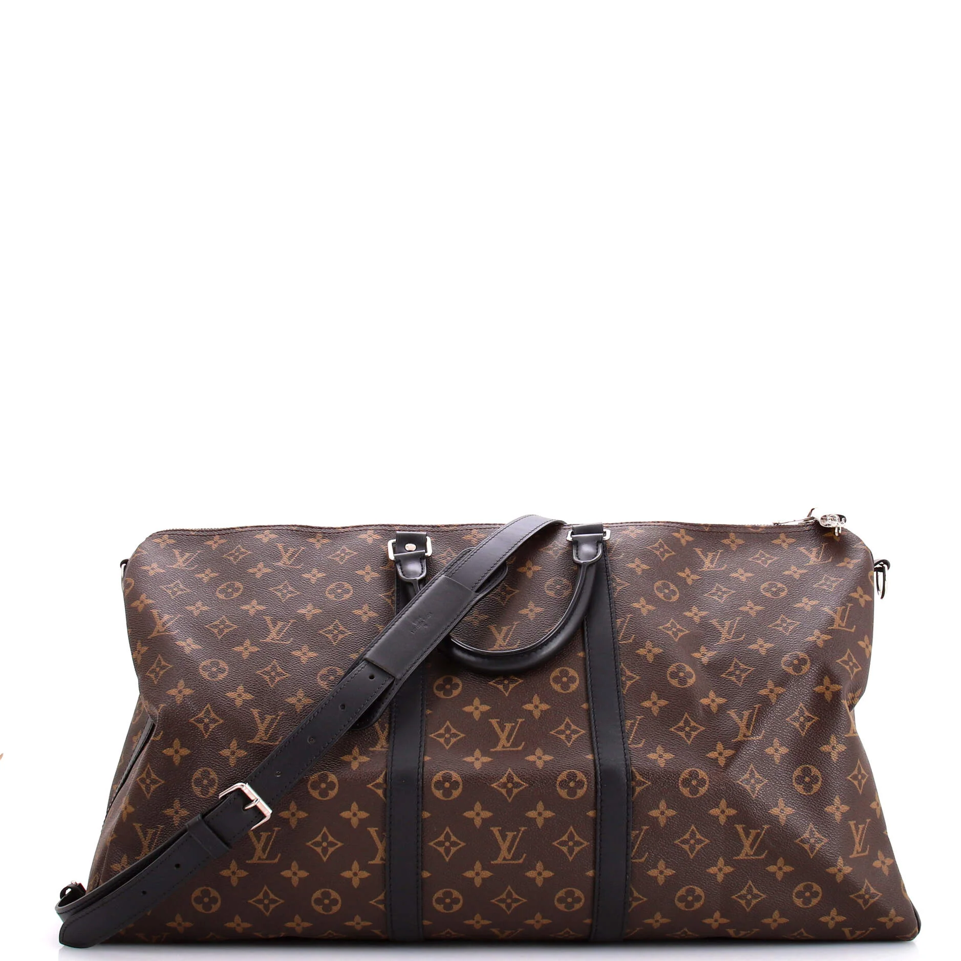 Keepall Bandouliere Bag Macassar Monogram Canvas with Leather 50 - Image 2