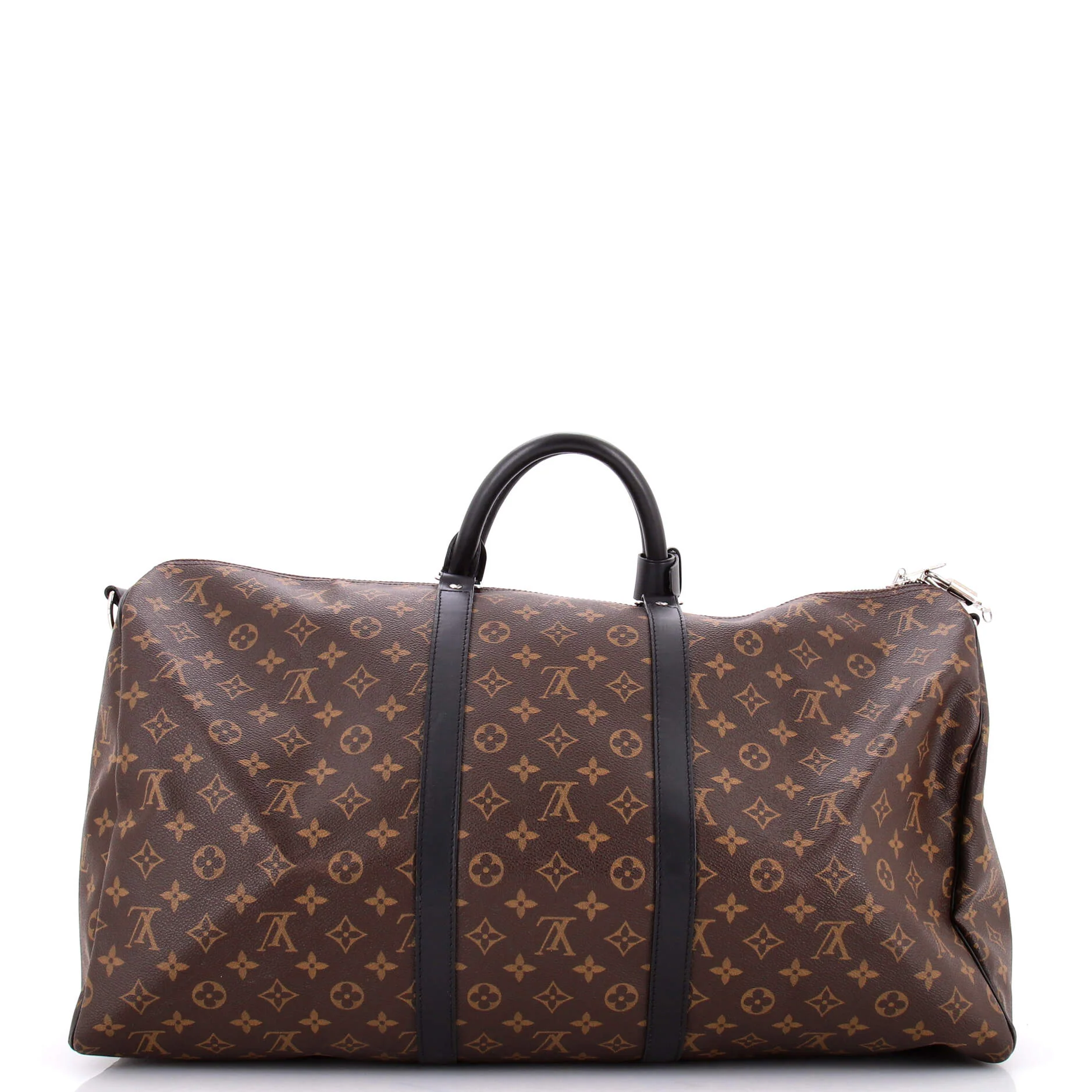 Keepall Bandouliere Bag Macassar Monogram Canvas with Leather 50 - Image 4