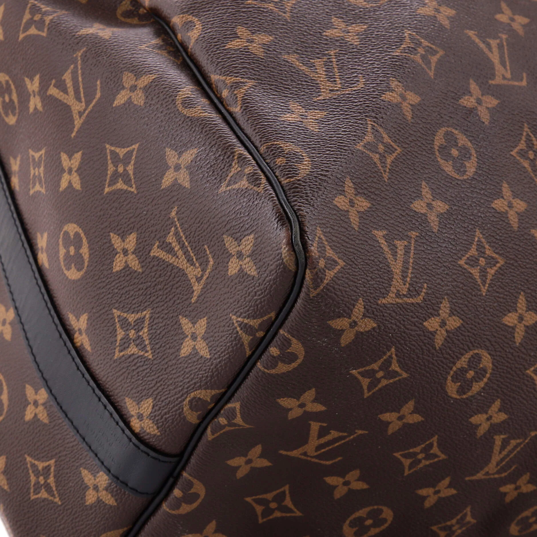 Keepall Bandouliere Bag Macassar Monogram Canvas with Leather 50 - Image 7
