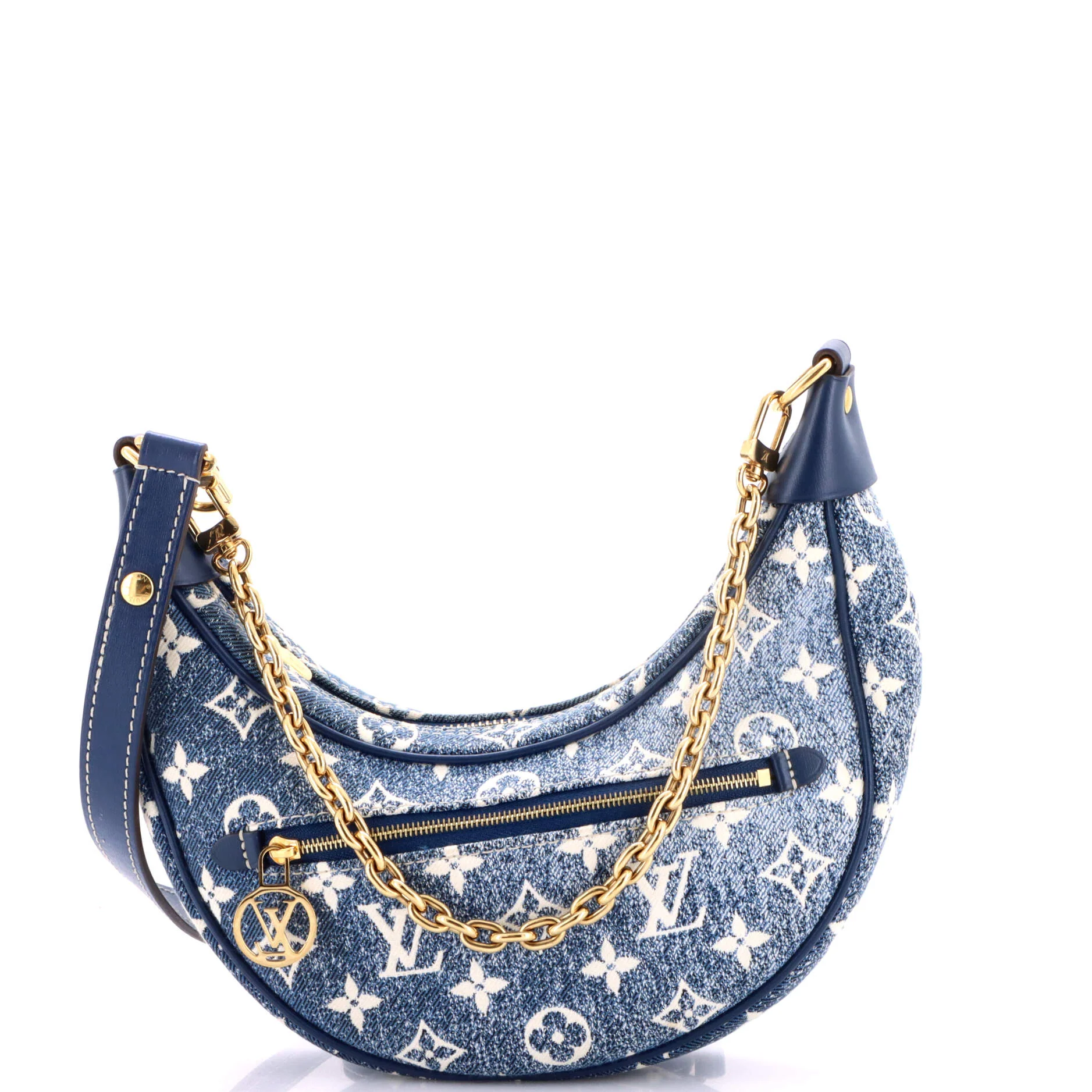 Loop Handbag Monogram Jacquard Denim