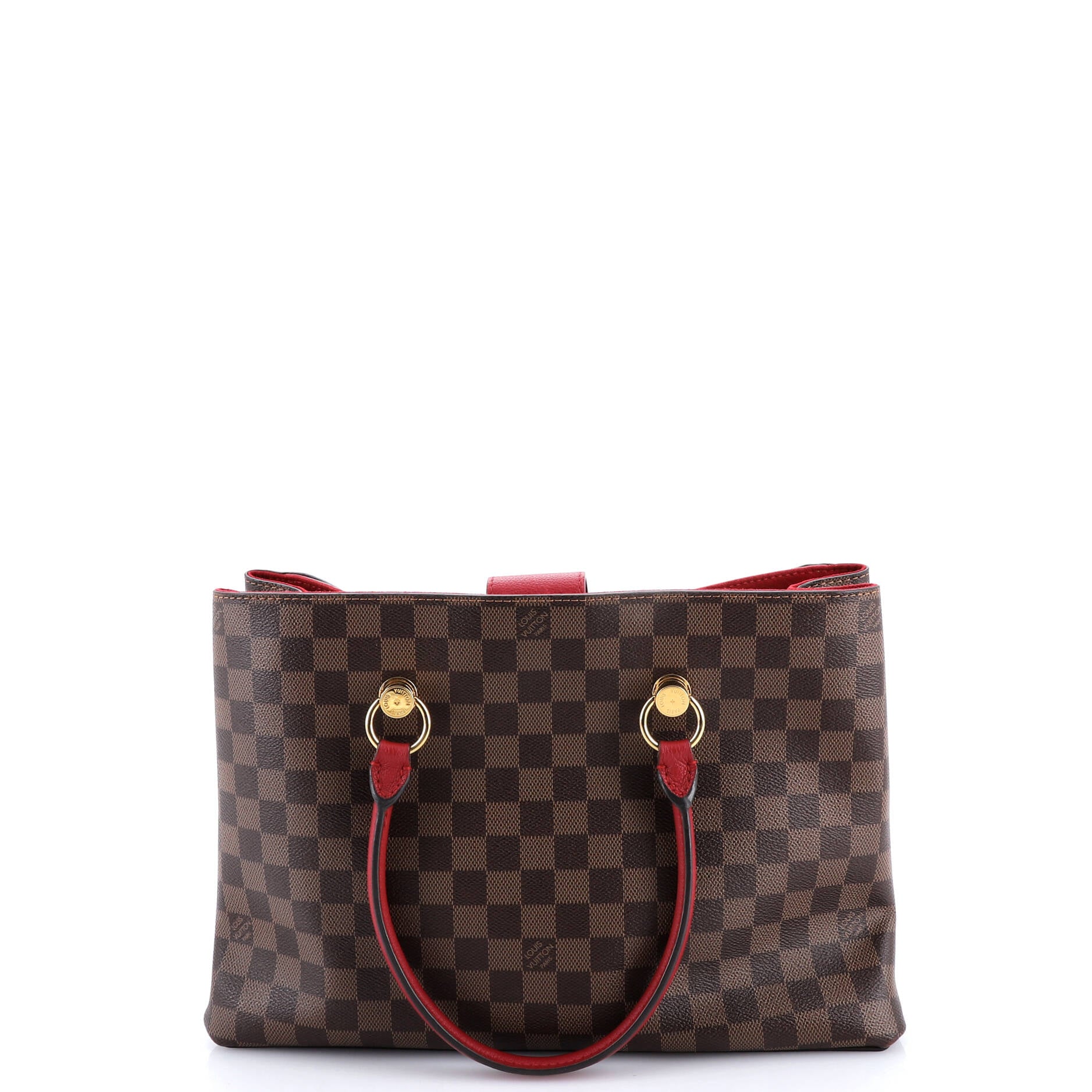 LV Riverside Handbag Damier with Leather - Image 3