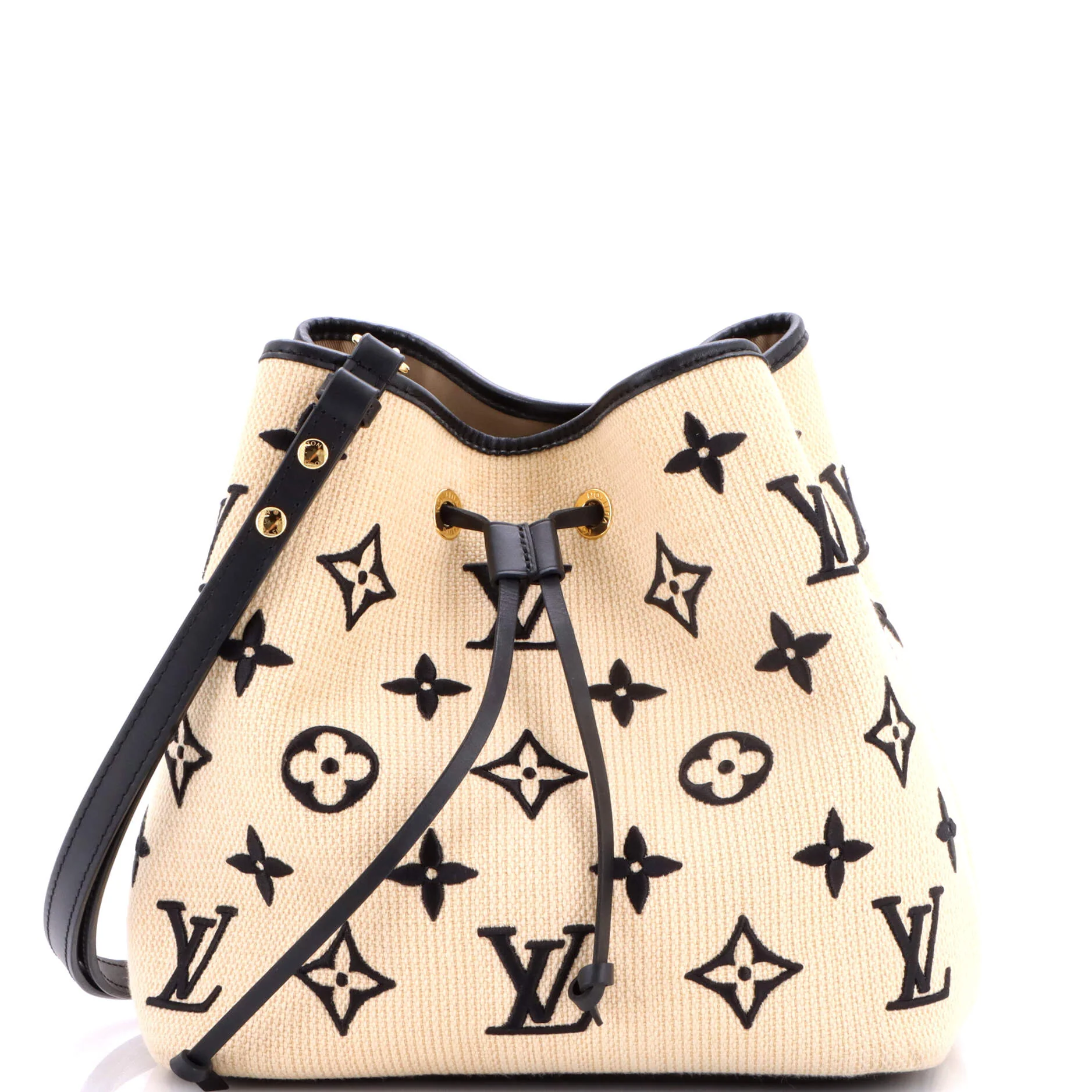 NeoNoe Handbag Monogram Giant Embroidered Cotton MM