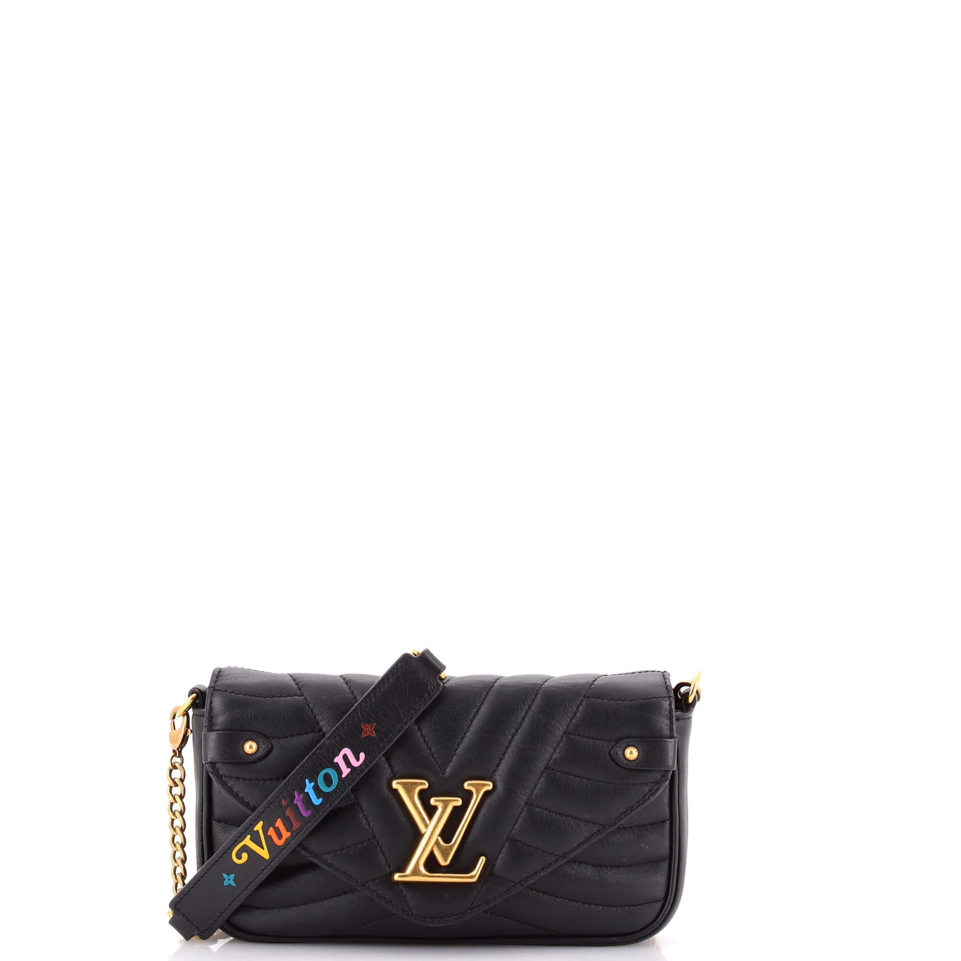 New Wave Chain Pochette Quilted Leather