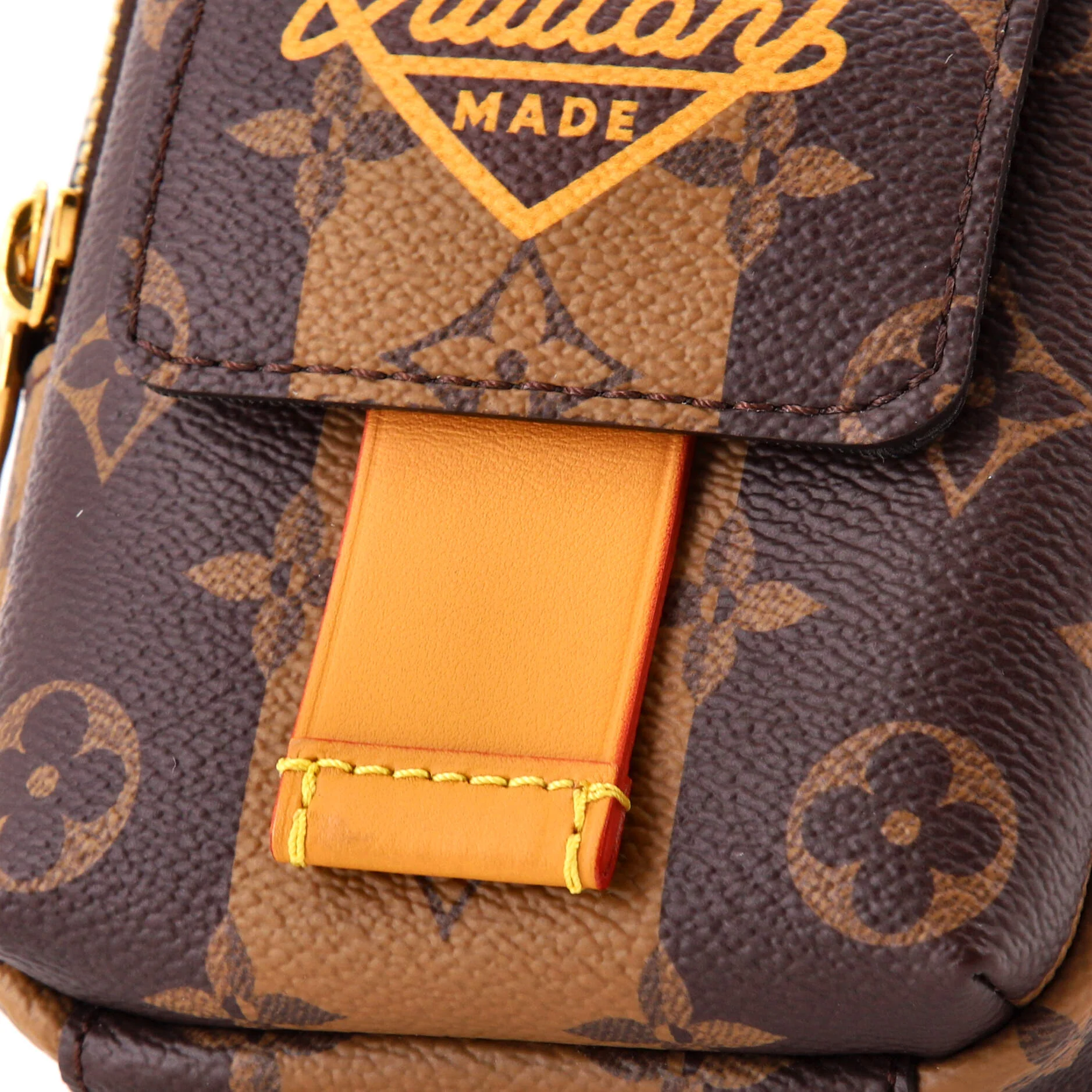 Nigo Flap Double Phone Pouch Limited Edition Stripes Monogram Canvas - Image 6