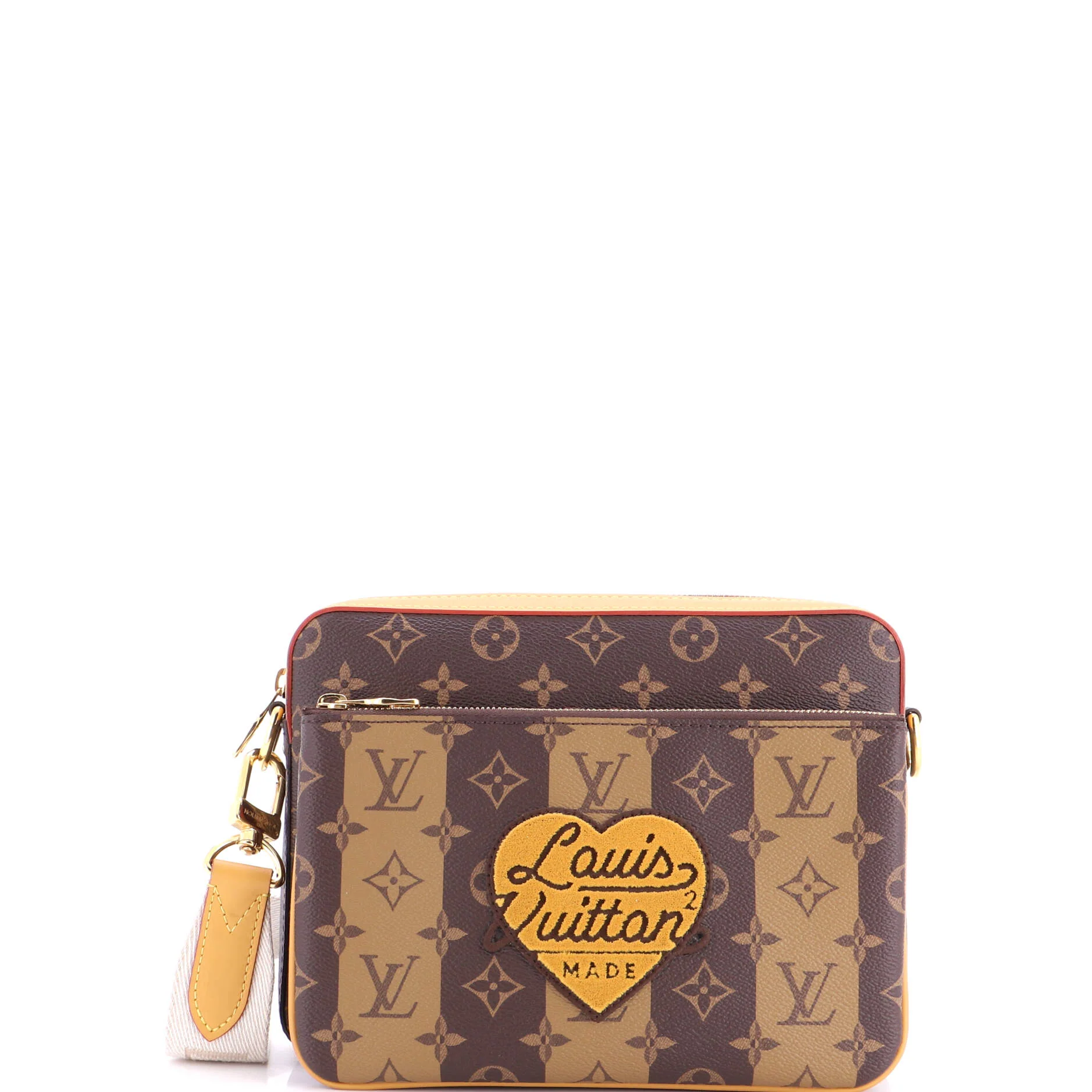 Nigo Trio Messenger Bag Limited Edition Stripes Monogram Canvas - Image 2