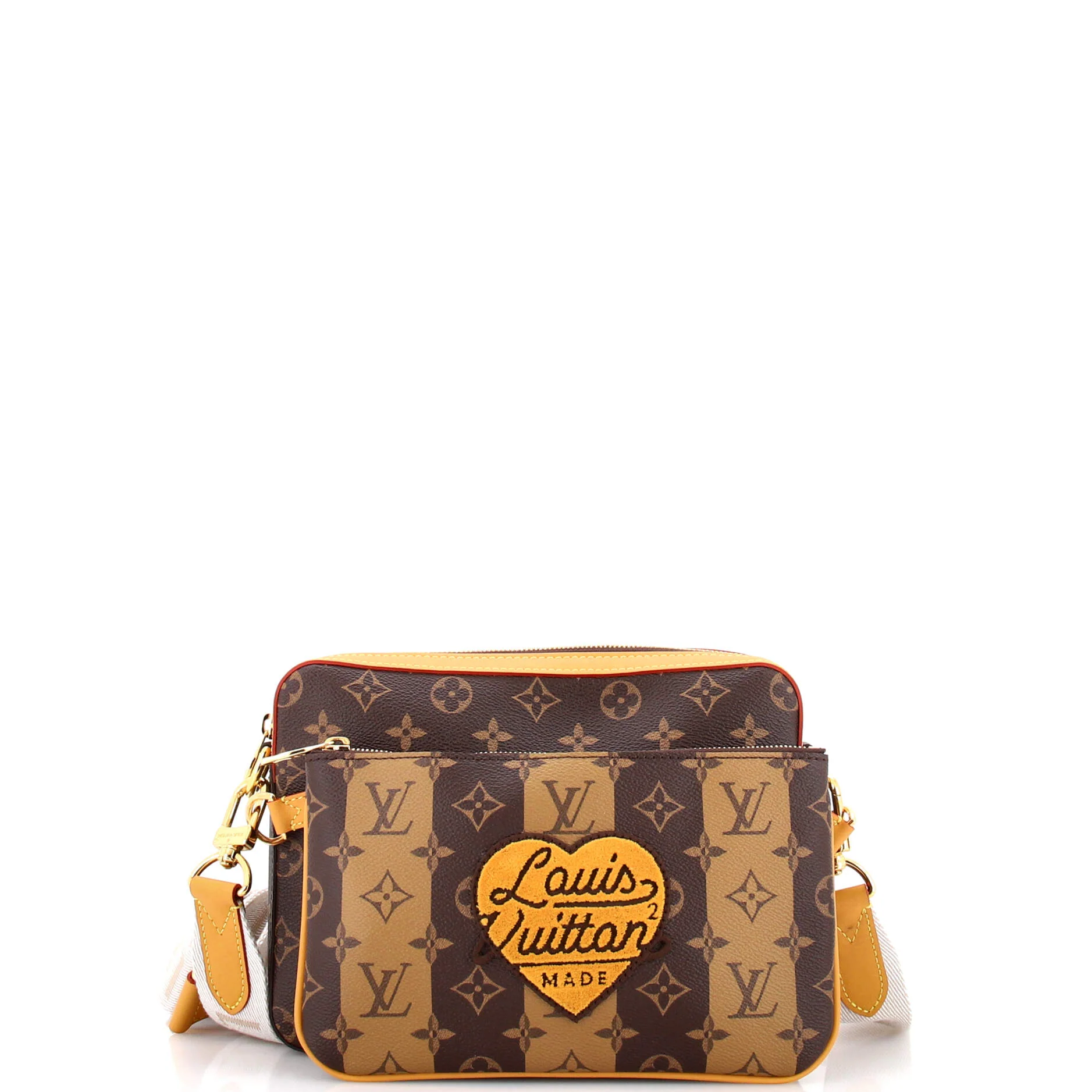 Nigo Trio Messenger Bag Limited Edition Stripes Monogram Canvas
