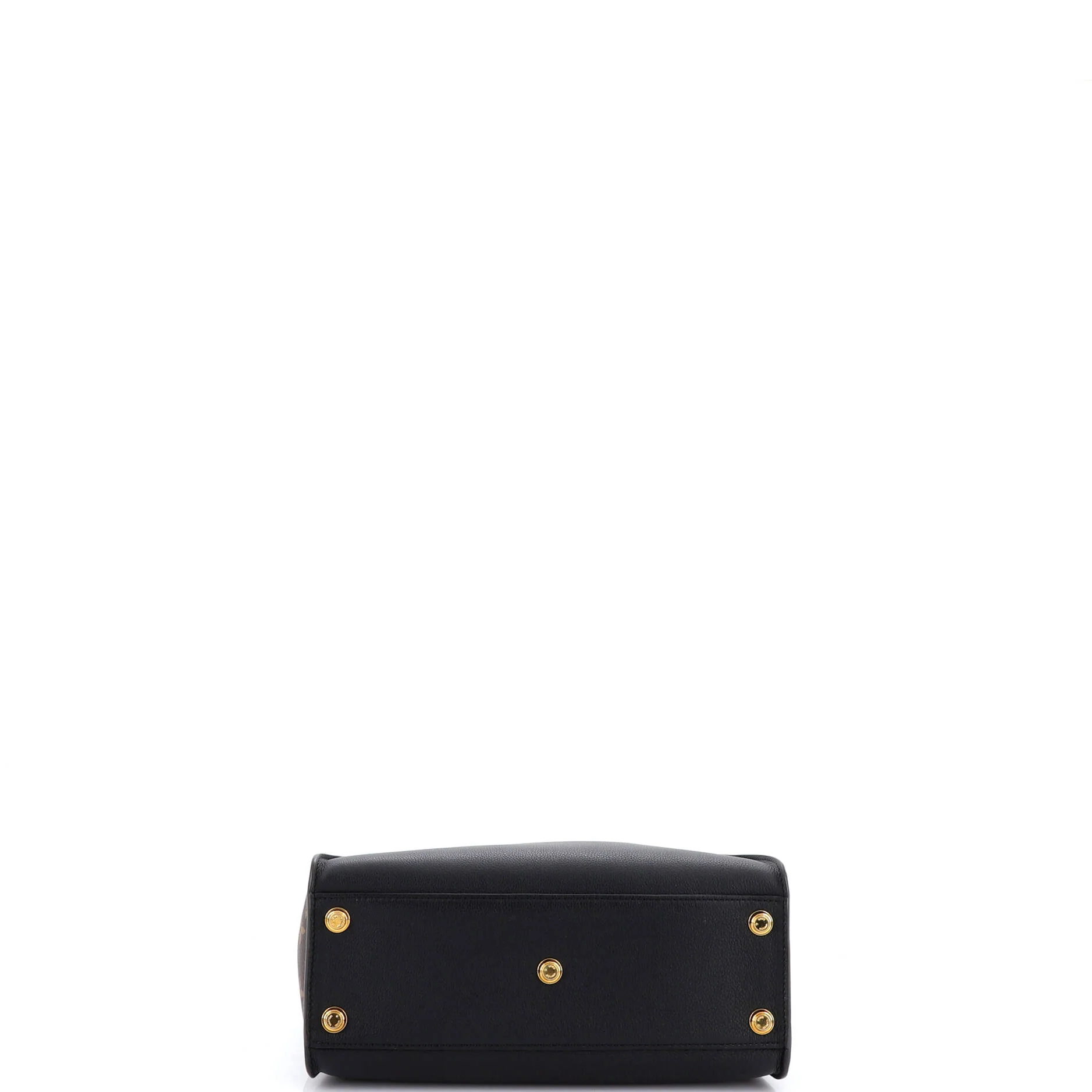 On My Side Tote Leather with Monogram Canvas MM - Image 4