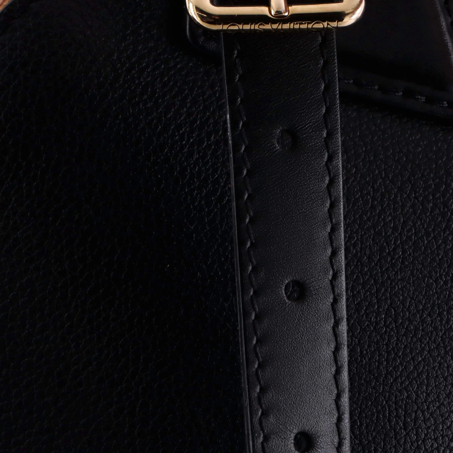 On My Side Tote Leather with Monogram Canvas MM - Image 6