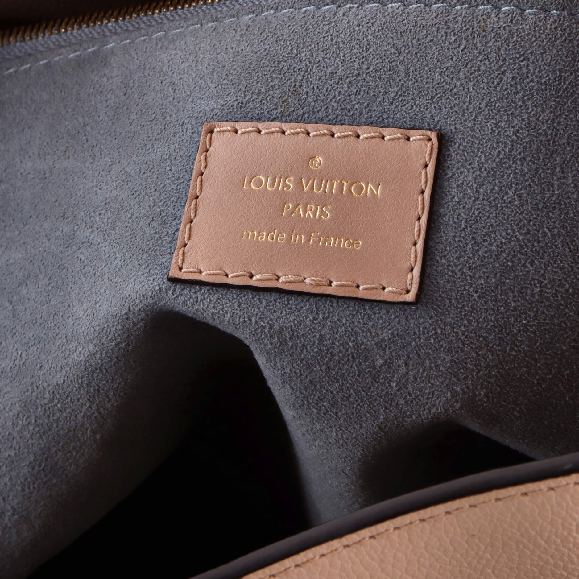 On My Side Tote Leather with Monogram Canvas MM - Image 8