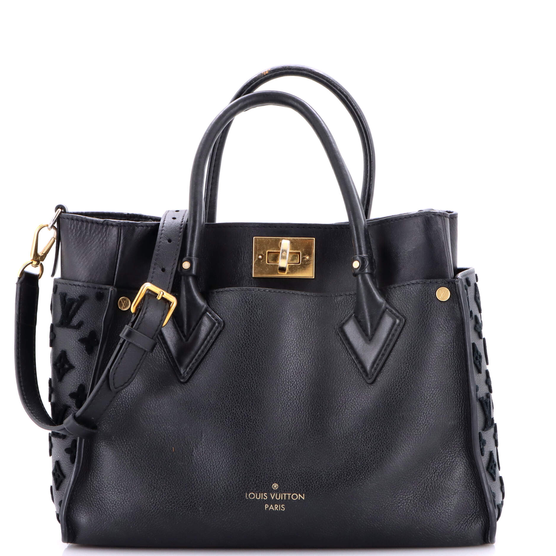 On My Side Tote Monogram Tuffetage Leather MM