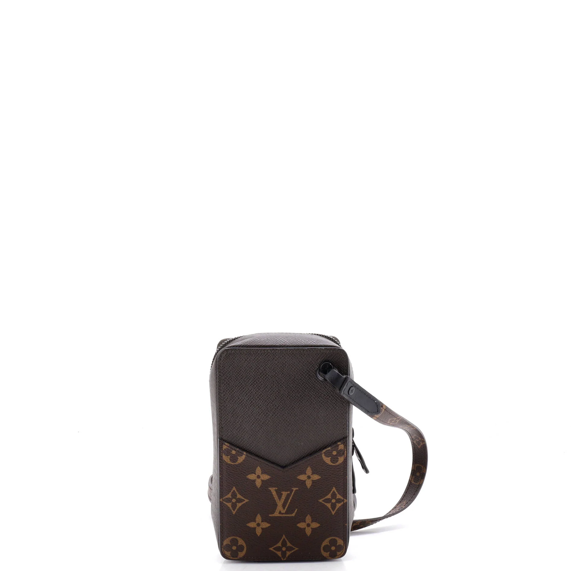Phone Box Bag Taiga Leather with Monogram Canvas - Image 3