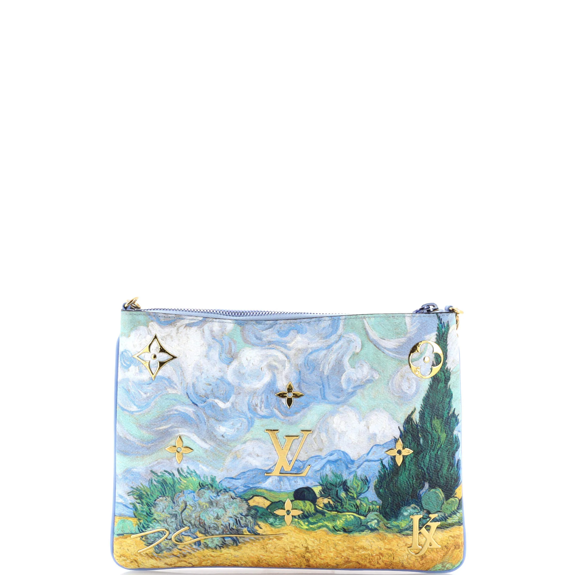 Pochette Clutch Limited Edition Jeff Koons Van Gogh Print Canvas - Image 3