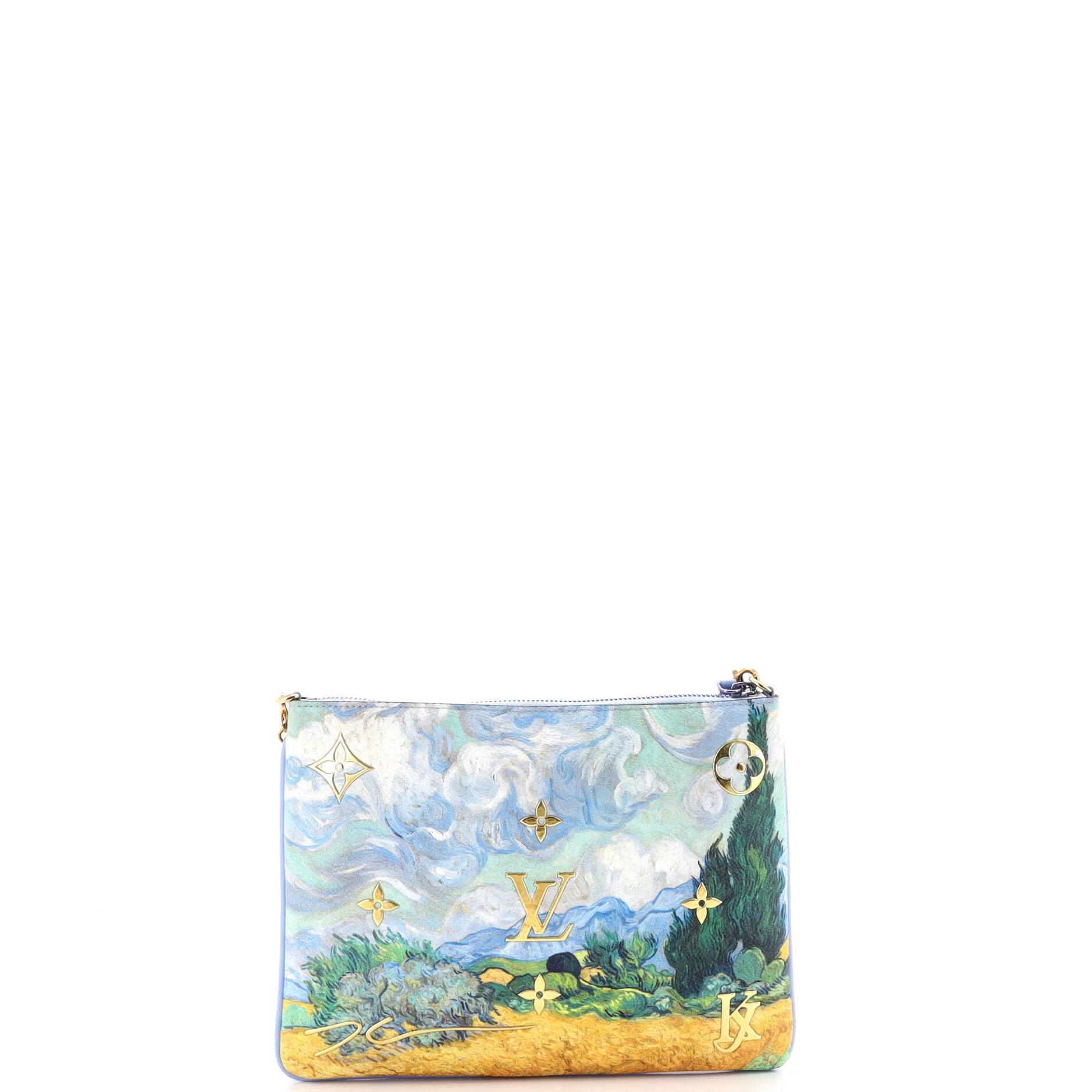 Pochette Clutch Limited Edition Jeff Koons Van Gogh Print Canvas - Image 3