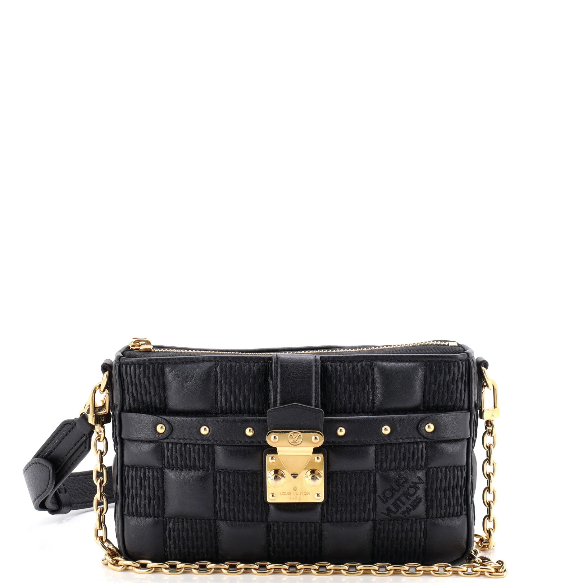 Pochette Troca Damier Quilted Lambskin MM