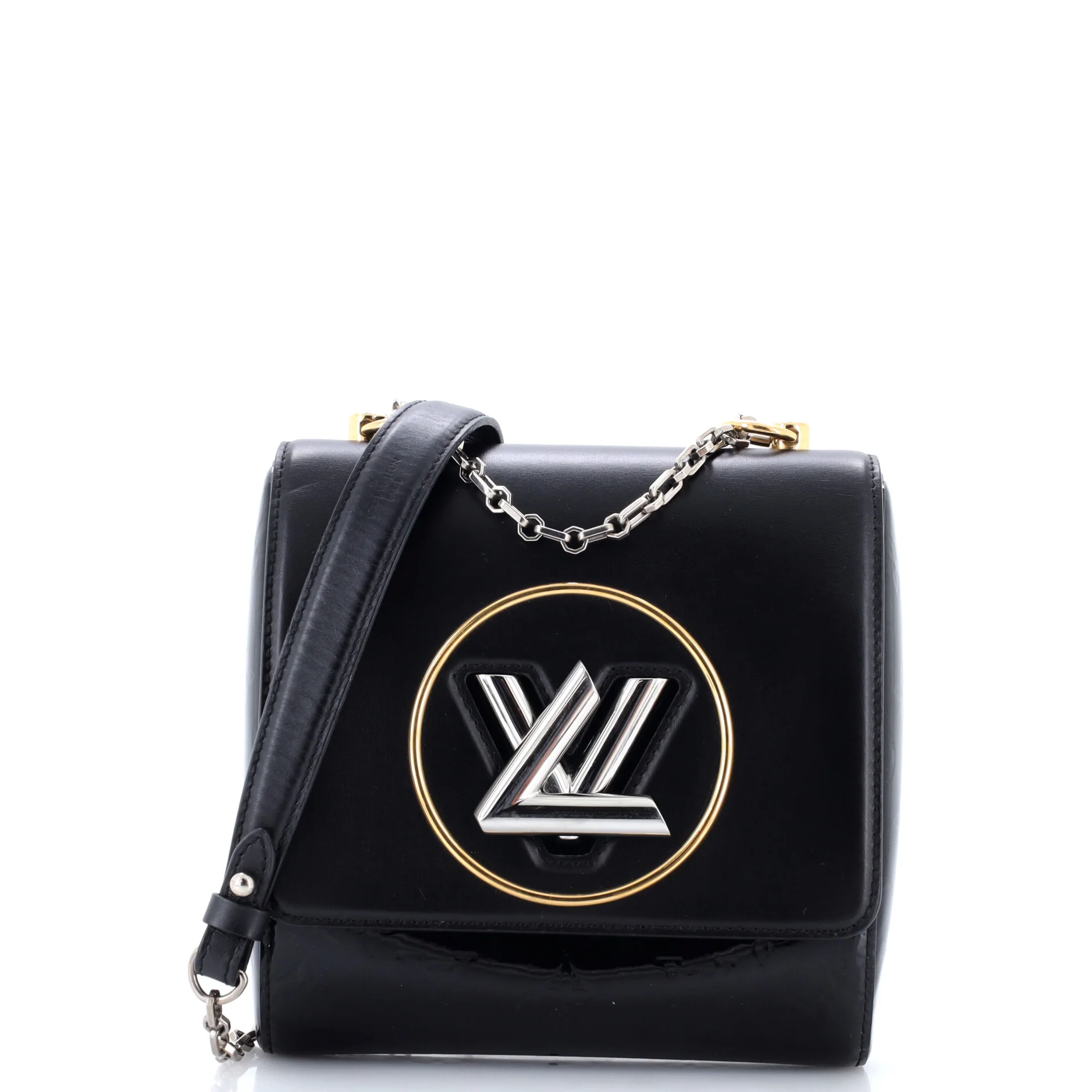 Pochette Twist Handbag Leather with Monogram Vernis