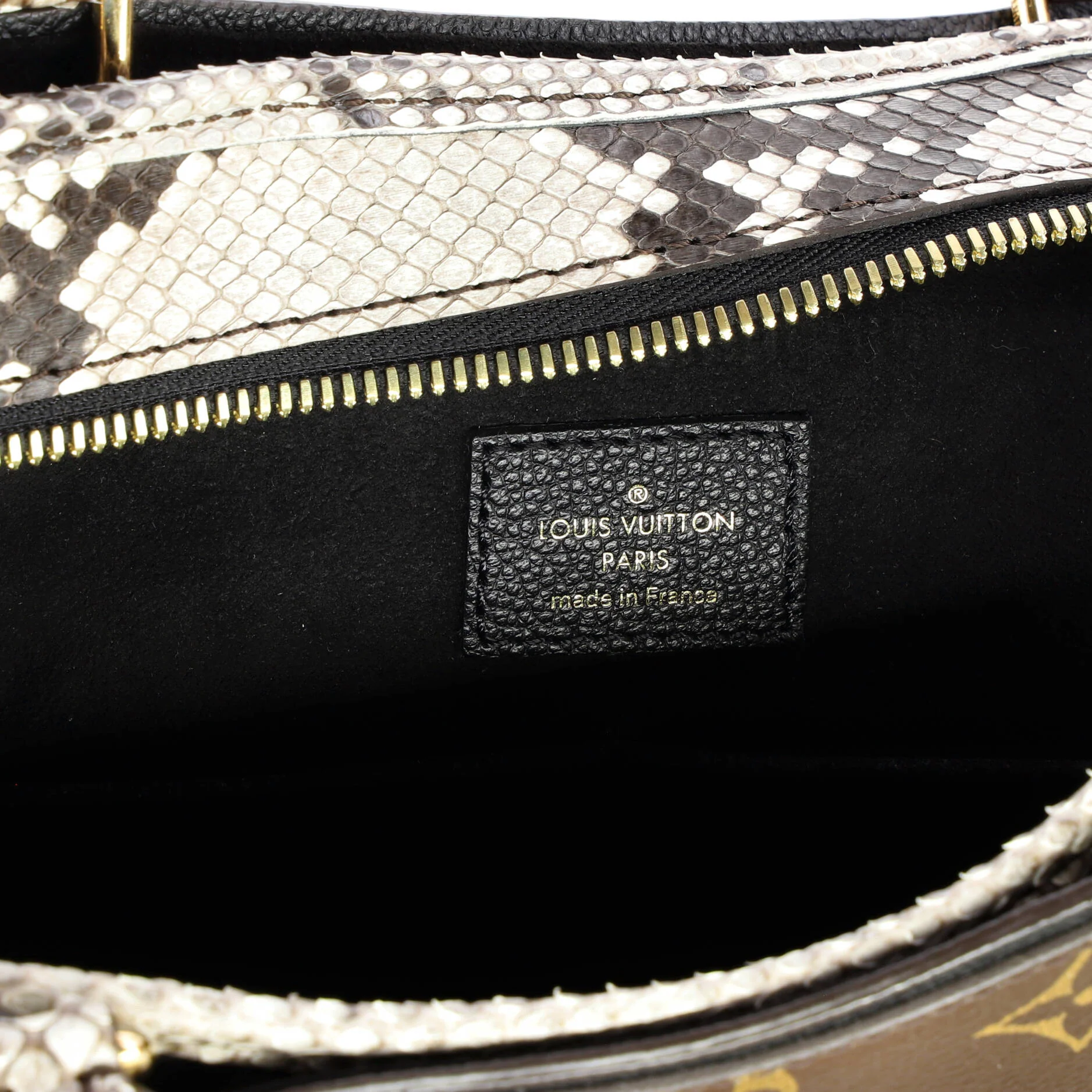 Popincourt NM Handbag Monogram Canvas with Python MM - Image 6
