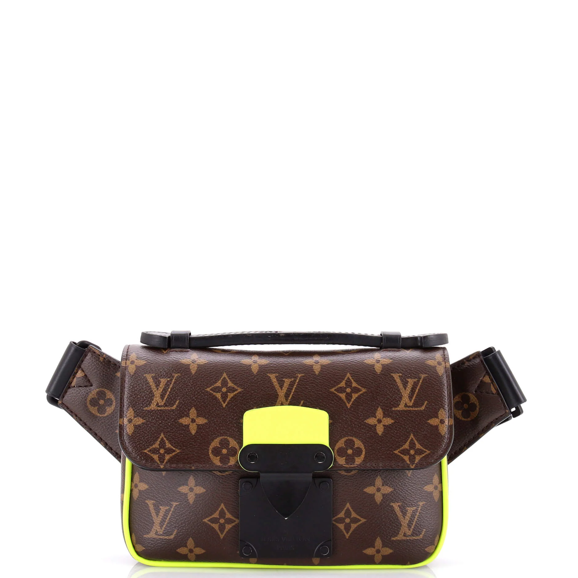 S Lock Sling Bag Macassar Monogram Canvas