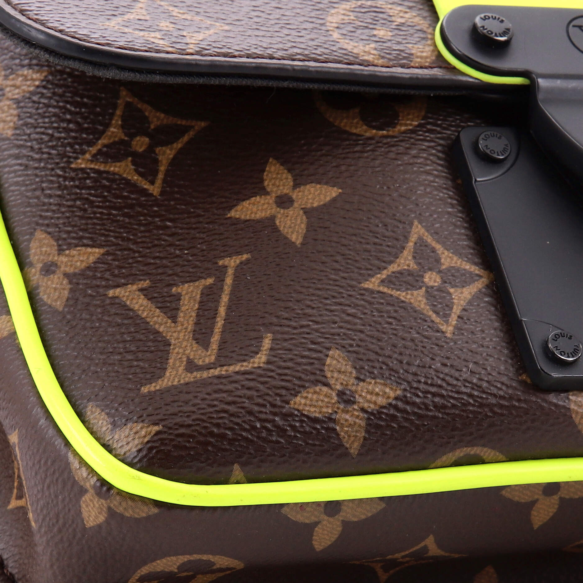 S Lock Sling Bag Macassar Monogram Canvas - Image 6