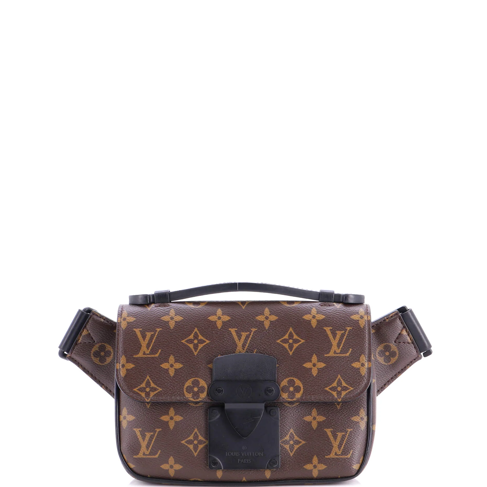 S Lock Sling Bag Macassar Monogram Canvas