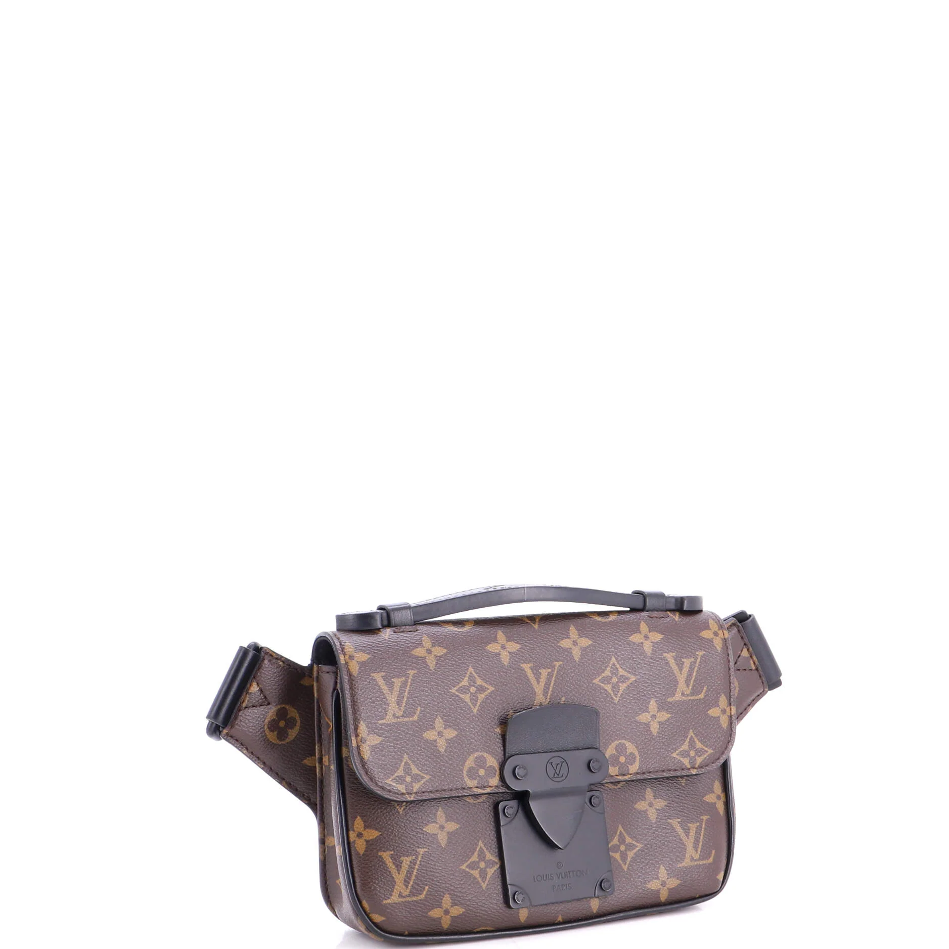S Lock Sling Bag Macassar Monogram Canvas - Image 2