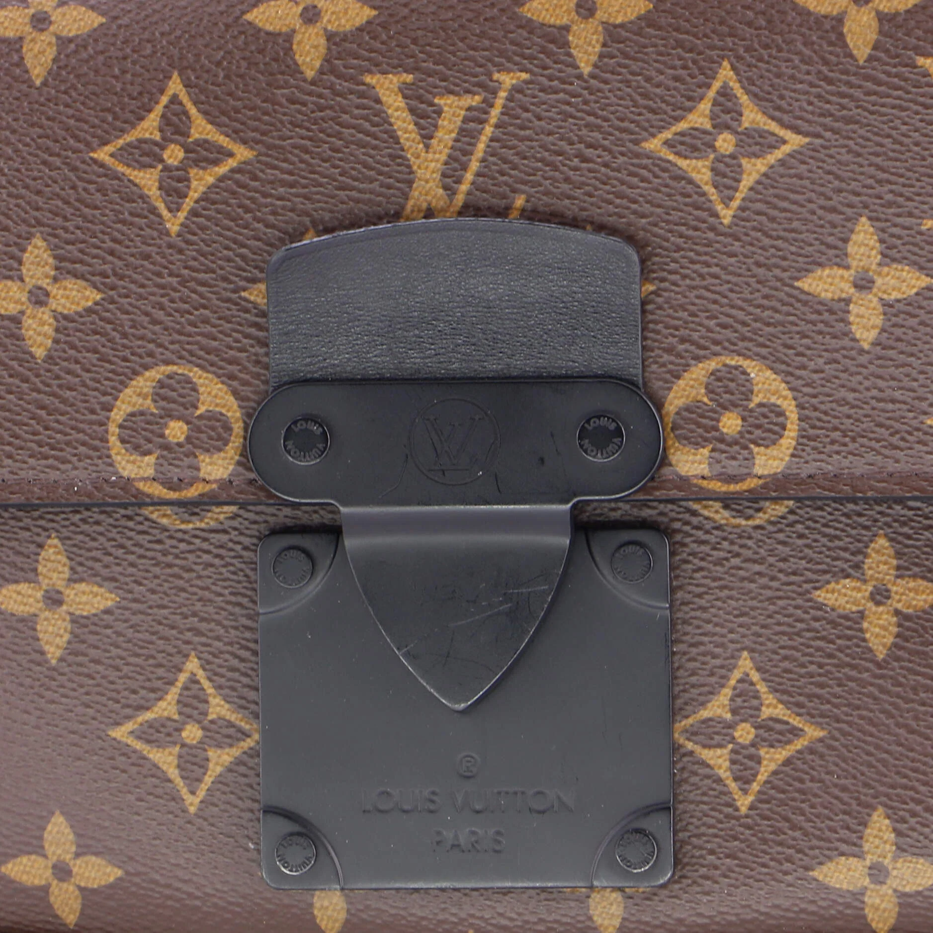 S Lock Sling Bag Macassar Monogram Canvas - Image 6