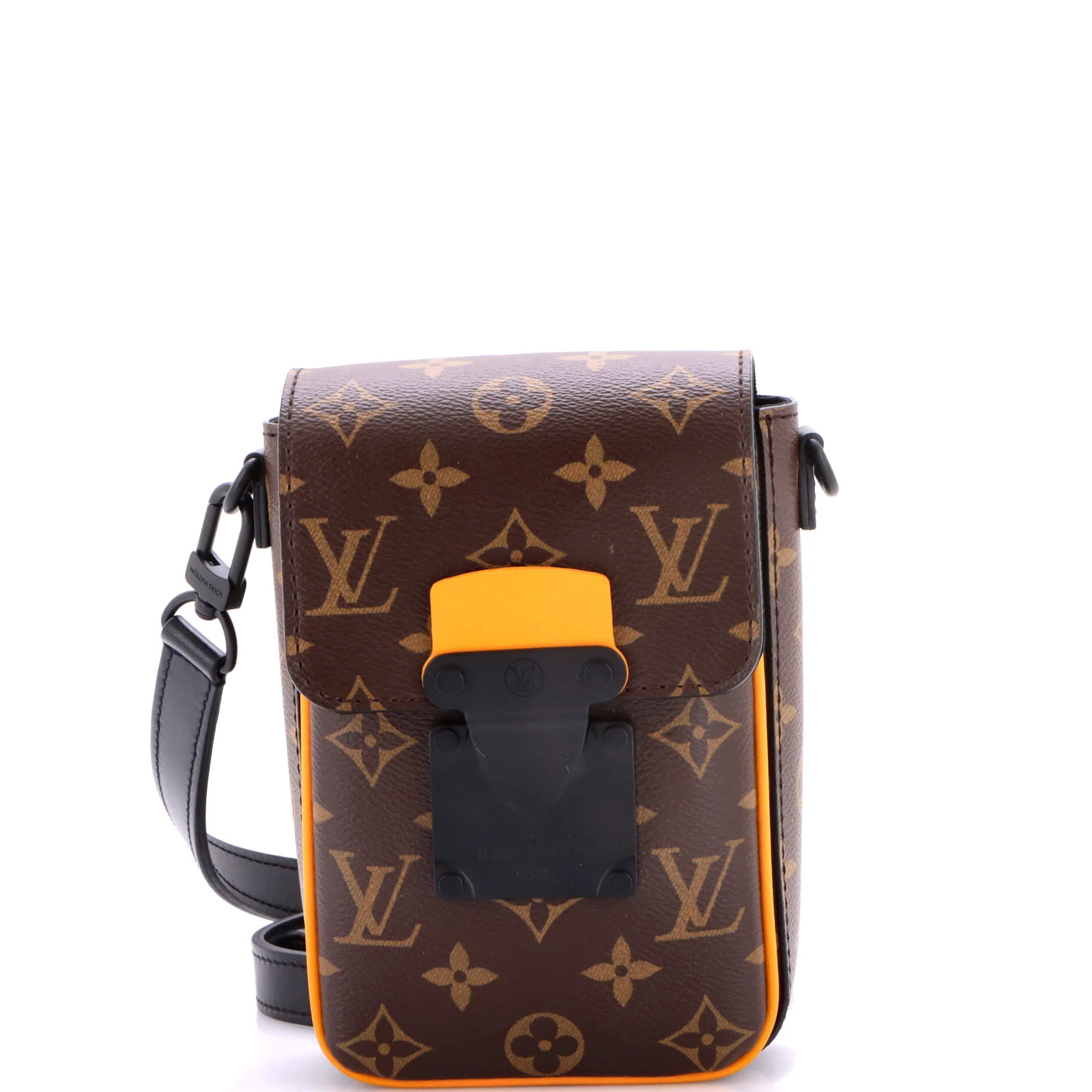 S Lock Vertical Wearable Wallet Macassar Monogram Canvas